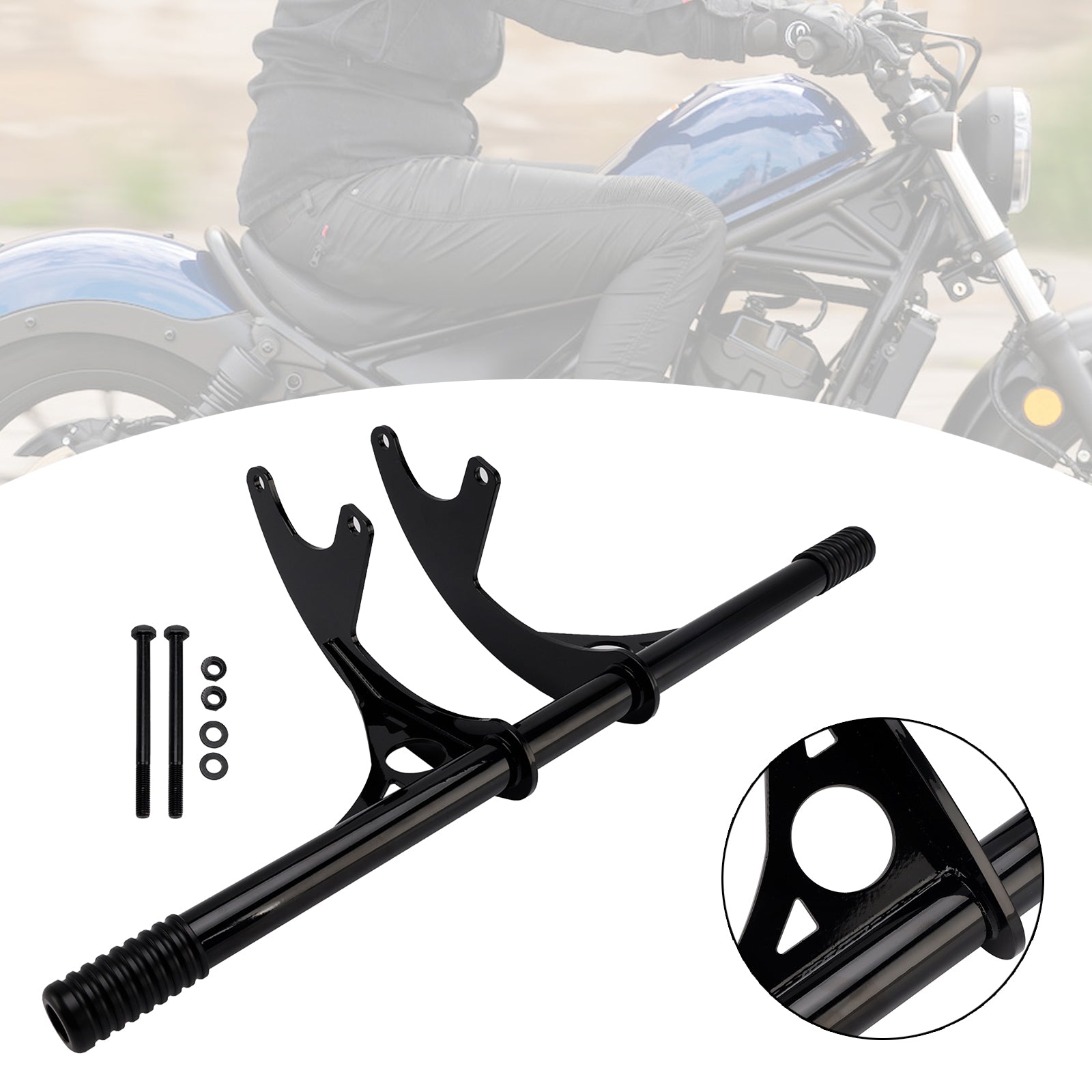 Protection moteur, pare-chocs et barres de protection noires pour Honda Rebel CM300 (2017-2025).