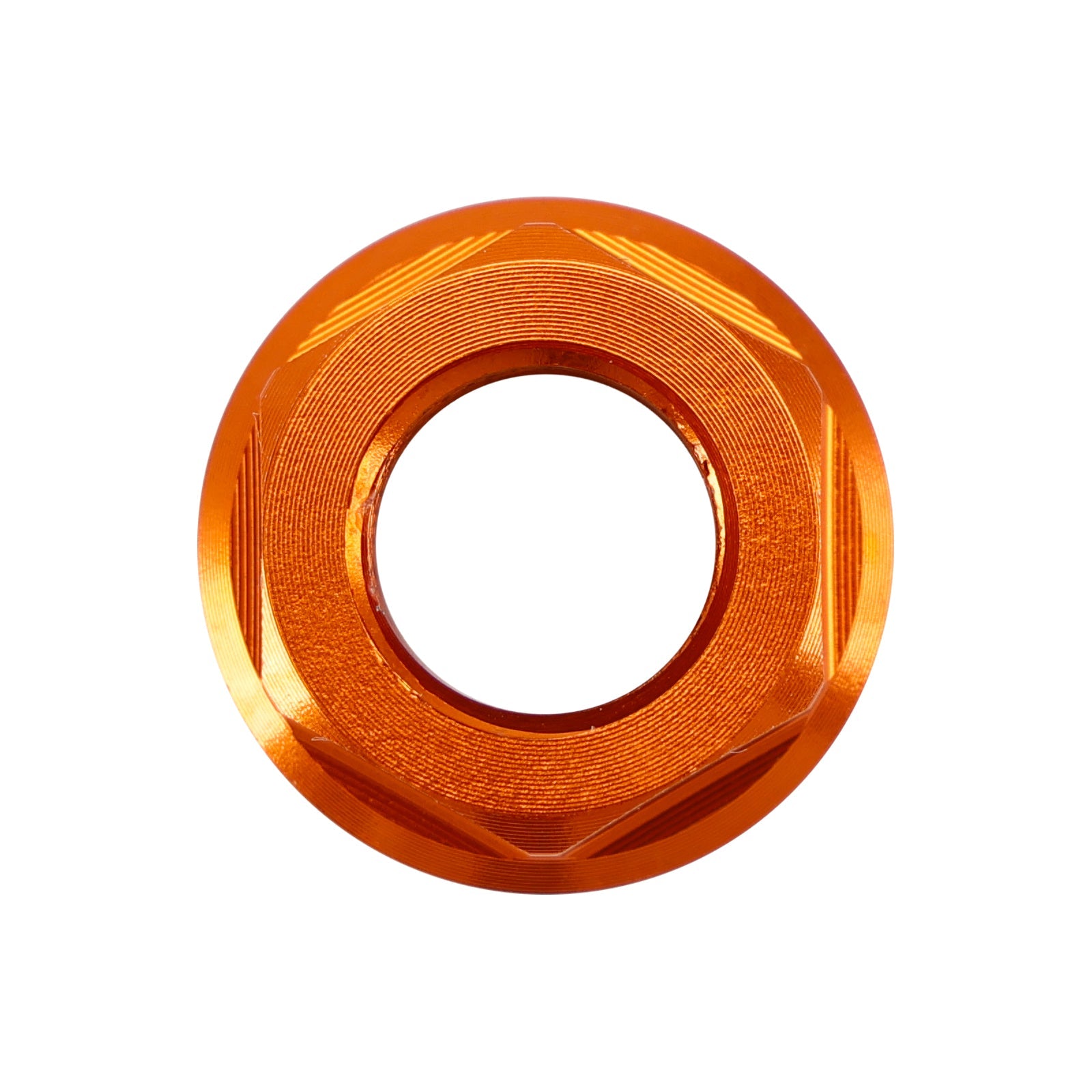 Juego de 6 tuercas de brida de piñón trasero de aluminio M10 x 1,5 mm naranja para motocicleta.