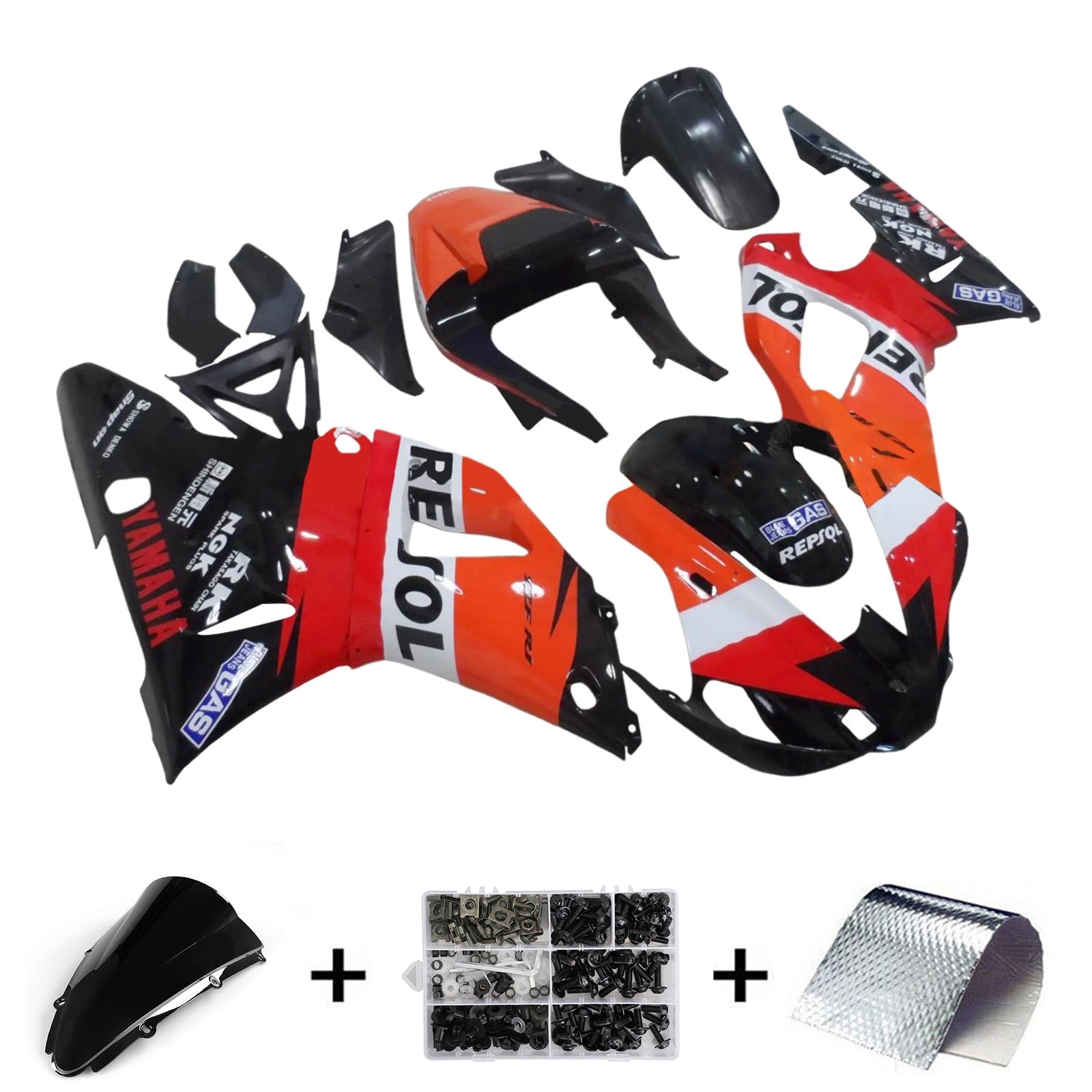 2000-2001 Yamaha YZF 1000 R1 Kit de carénage d'injection carrosserie plastique ABS