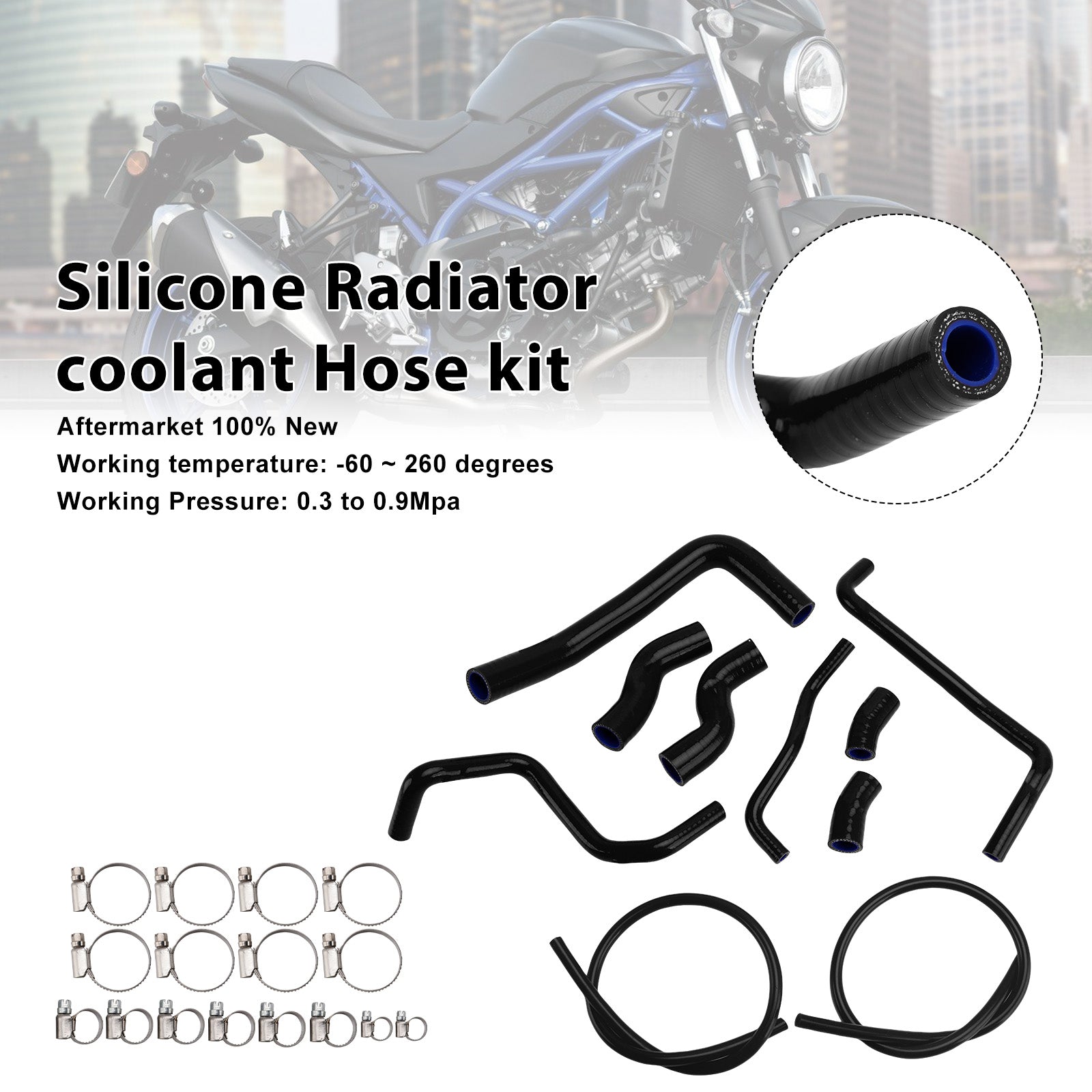 Durite de refroidissement en silicone pour radiateur Suzuki SV 650 (2016-2025)