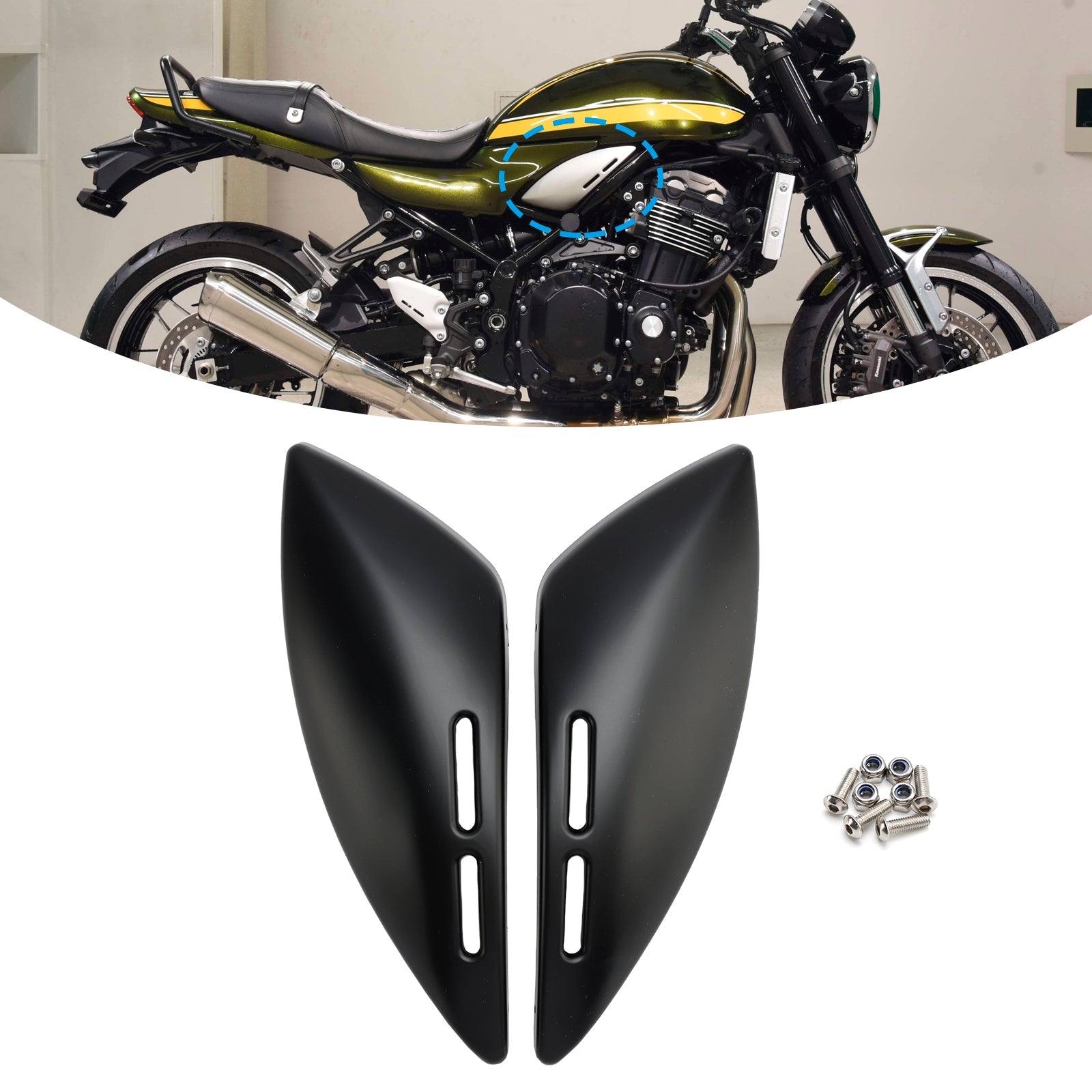 Kawasaki Z900RS 2018-2024 Panel lateral del tanque de combustible