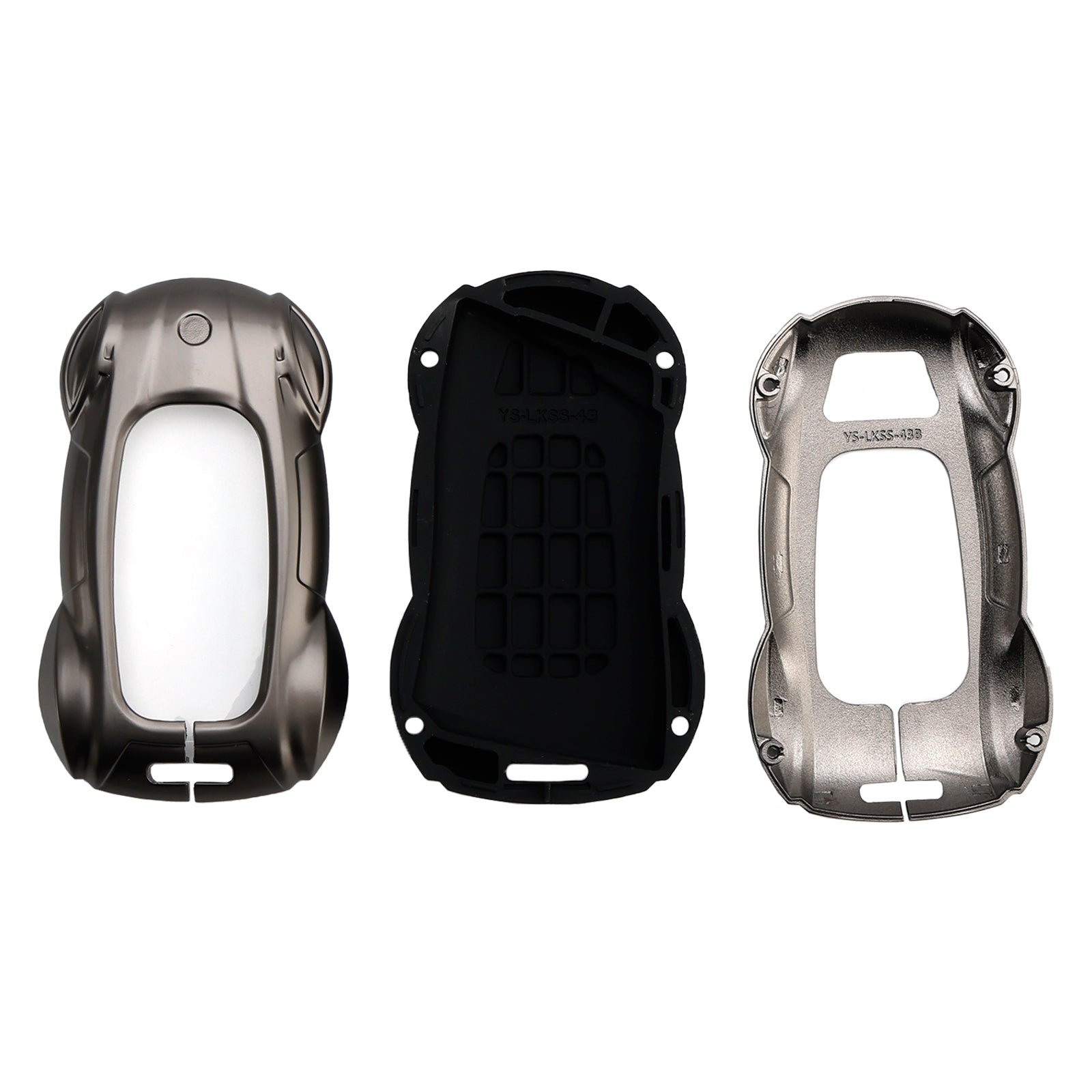 Harmaa nahkainen sinkkiseos auton avainkotelon suojus malleihin Lexus ES260h/RX350h/LS500h