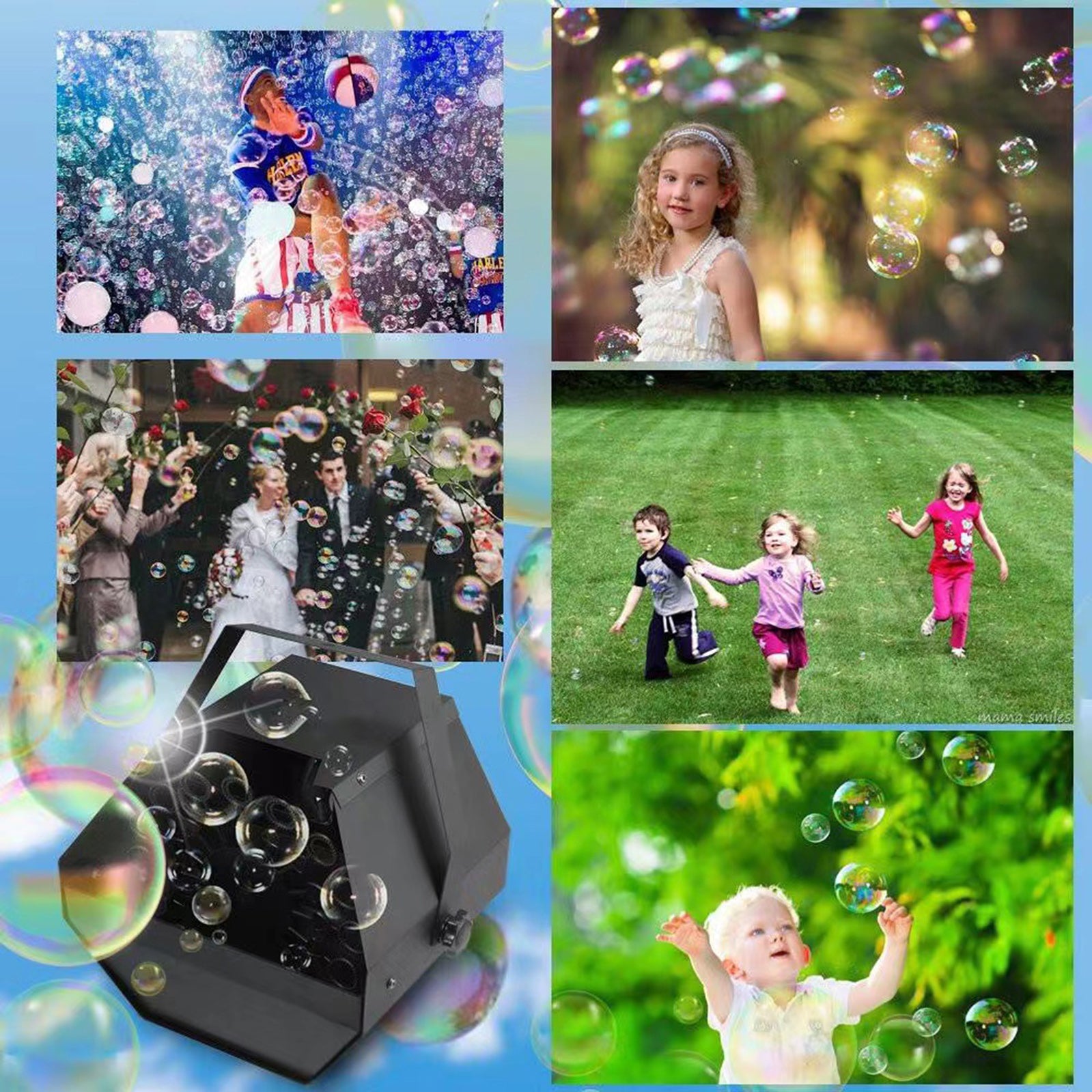 Automatische Bubble Machine RGB LED-lamp met afstandsbedieningseffect Party