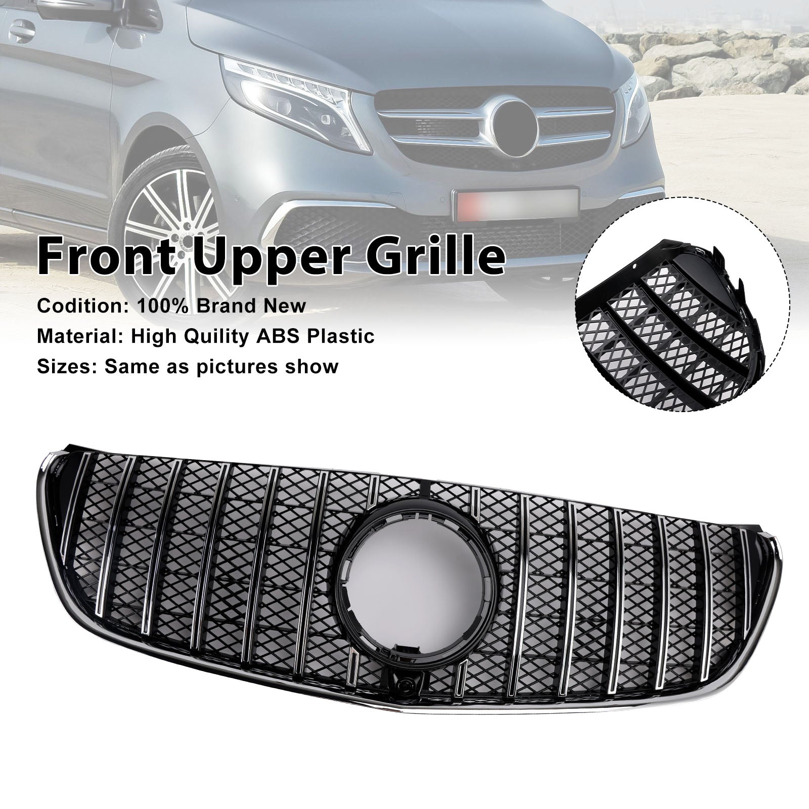 Grille de calandre supérieure avant Mercedes Benz Classe V W447 2014-03.2019