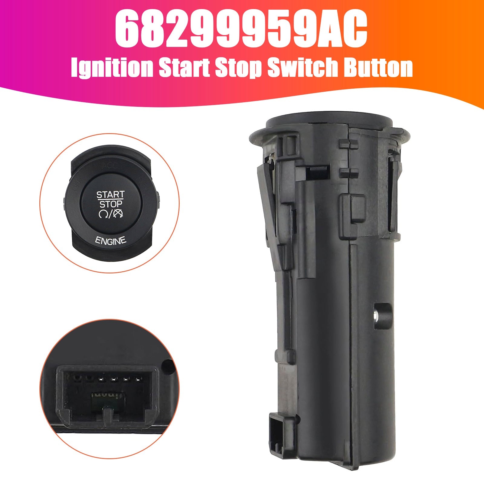 Przycisk Start/Stop zapłonu dla Jeep Grand Cherokee 2014-2021 : 68299959AC 68299959AB