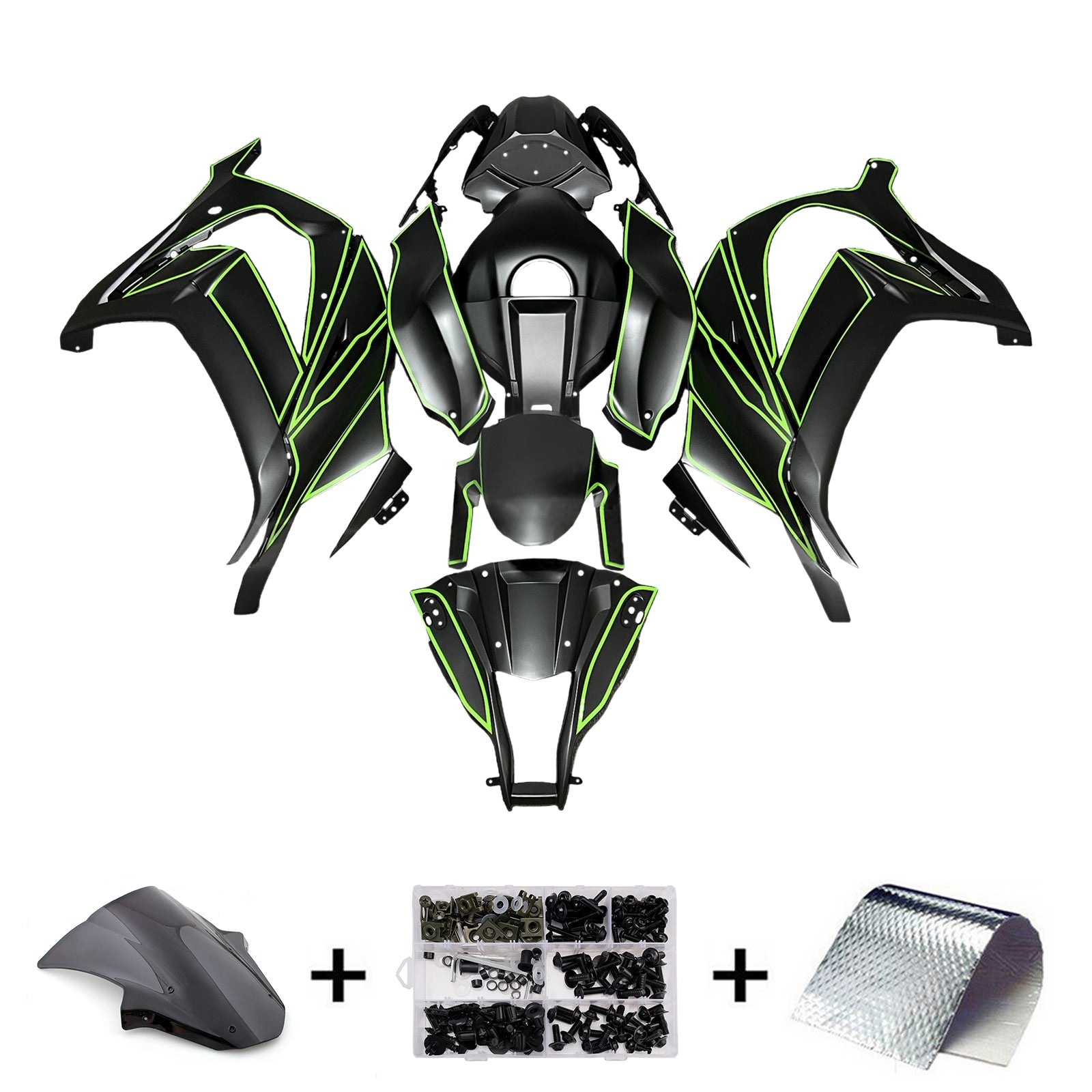 Kit de carénage par injection, carrosserie en plastique ABS pour Kawasaki ZX10R 2011-2015