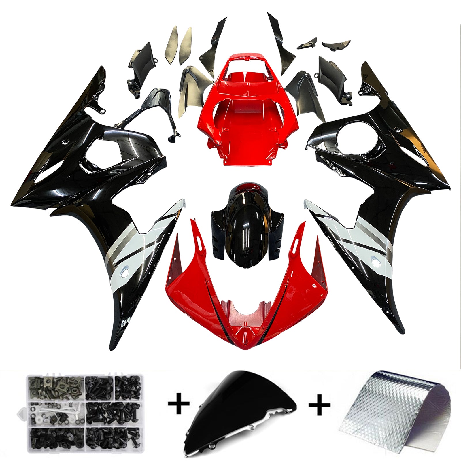 Kit de carénage complet à injection en ABS pour Yamaha YZF-R6 2005