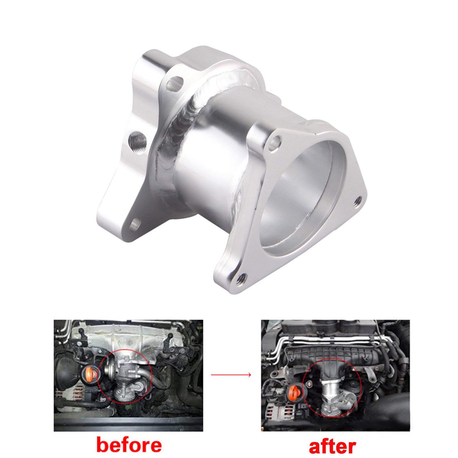 Kit de tuyau de suppression de soupape EGR pour moteurs VW Jetta - BKD / AZV (PD140) 2.0 16v PD et PPD