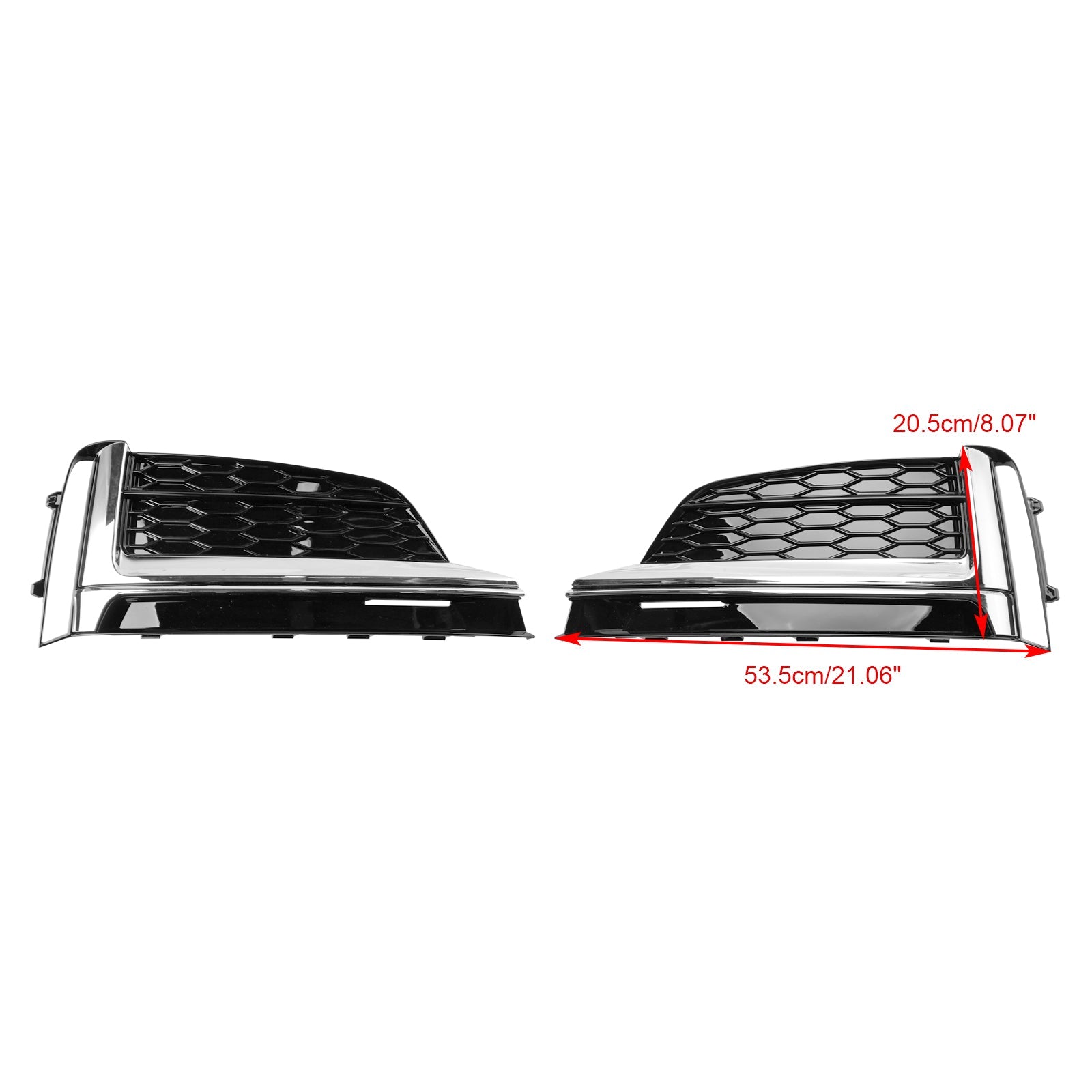 Lot de 2 garnitures de calandre de phare antibrouillard pour pare-chocs avant pour Audi S5 A5 S-Line 2018-2019