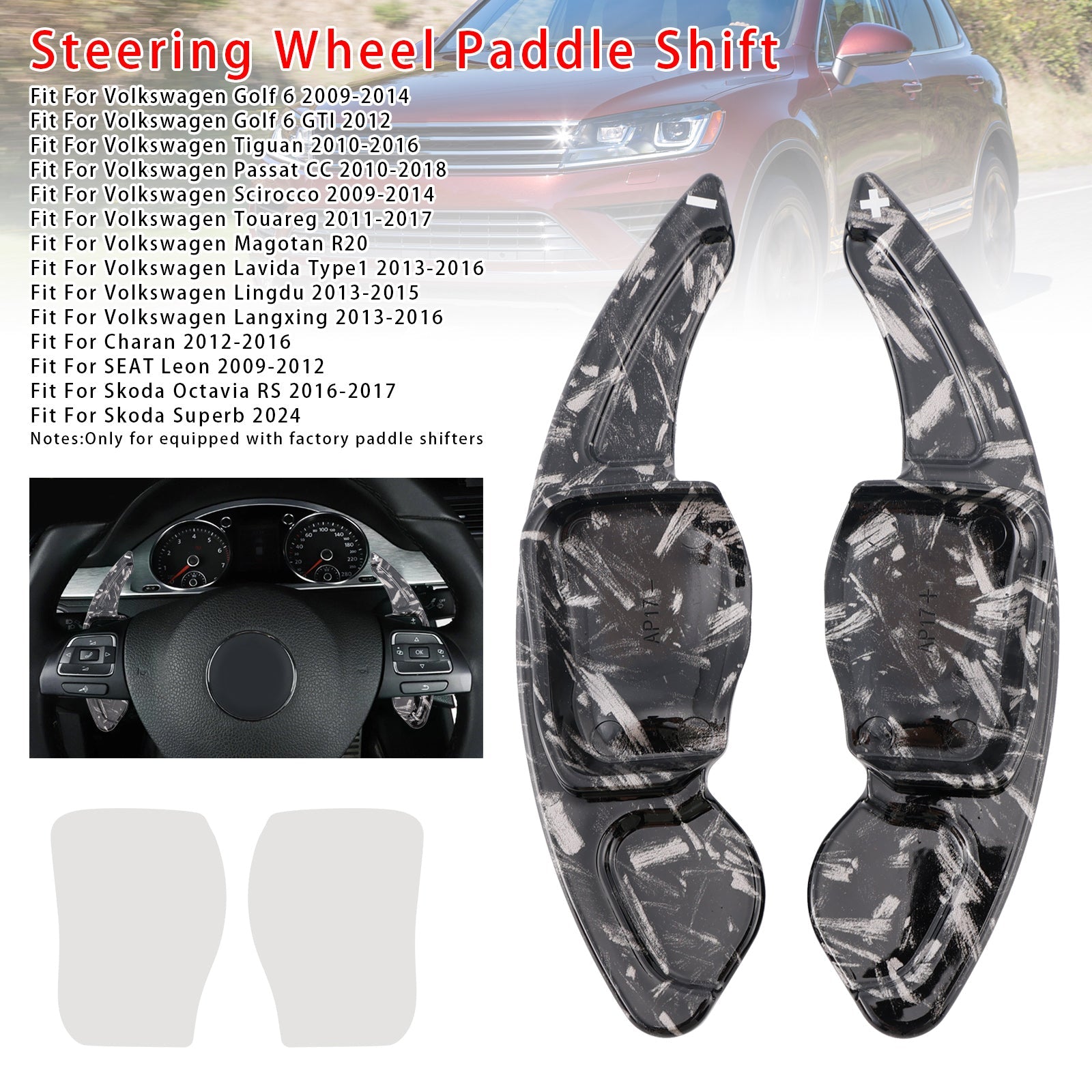 Verlenging van snelheidsverandering pallets achter het wiel voor stoel VW Scirocco