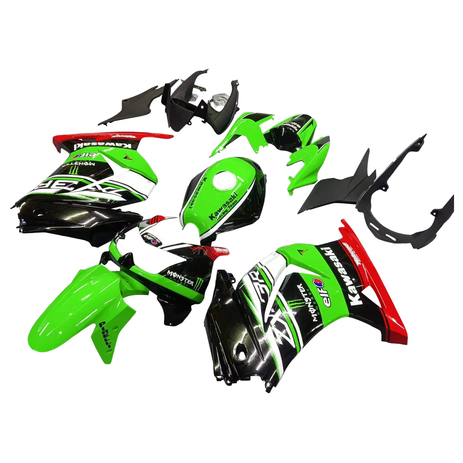 Zestaw owiewki wtryskowej Nadwozie Plastik ABS pasuje do Kawasaki EX250 Ninja250R 2008-2012