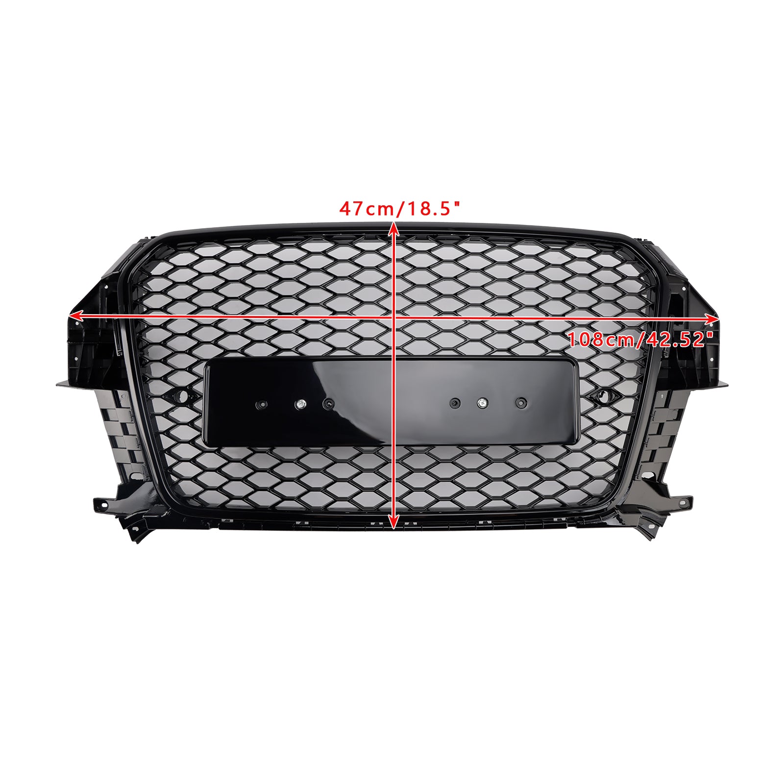 RSQ3 Style Front Honeycomb Mesh Grille Pour Audi Q3 2011-2015 Gloss Black