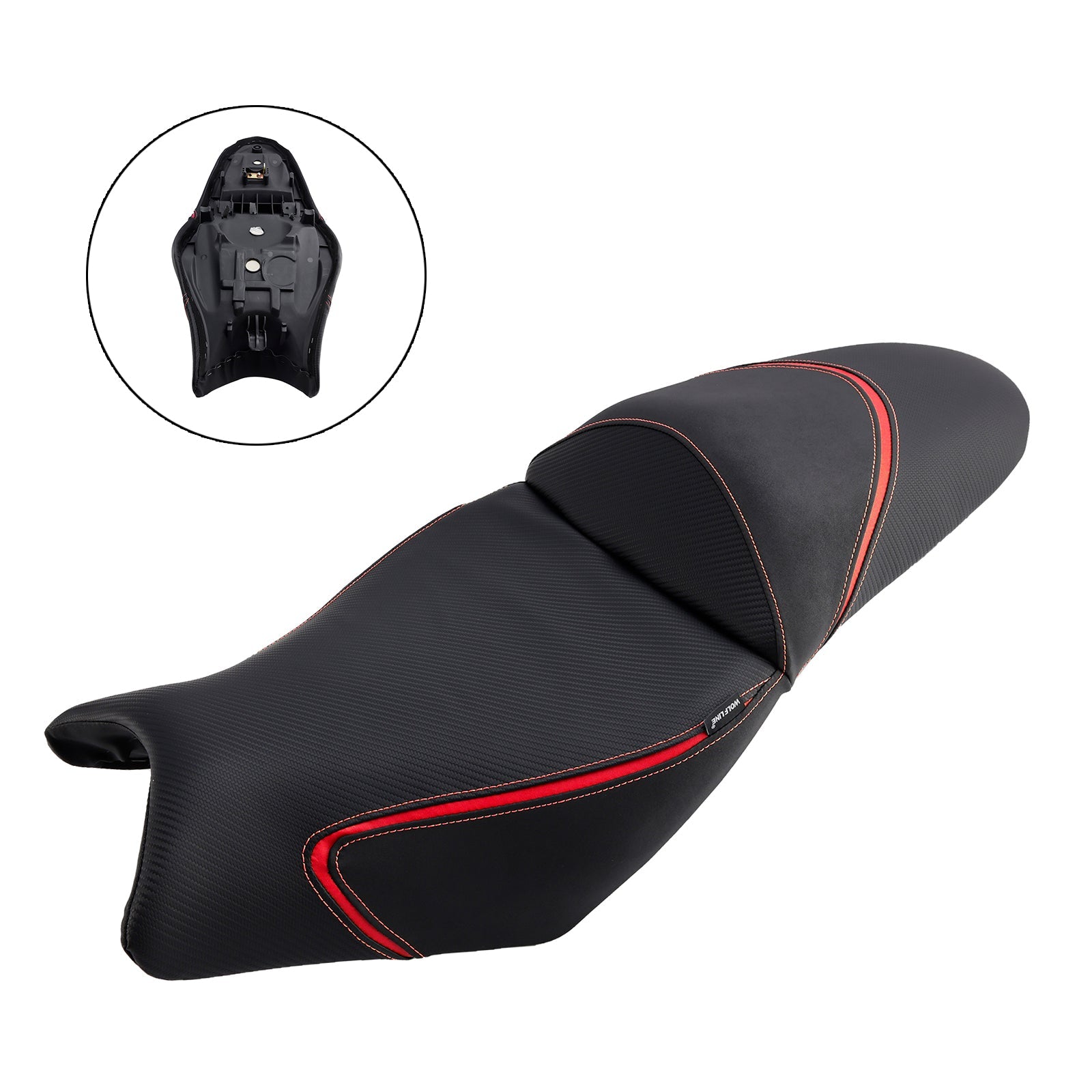 Saddle de pasajeros delanteros y traseros rojos para Kawasaki Versys 650 2022-2024