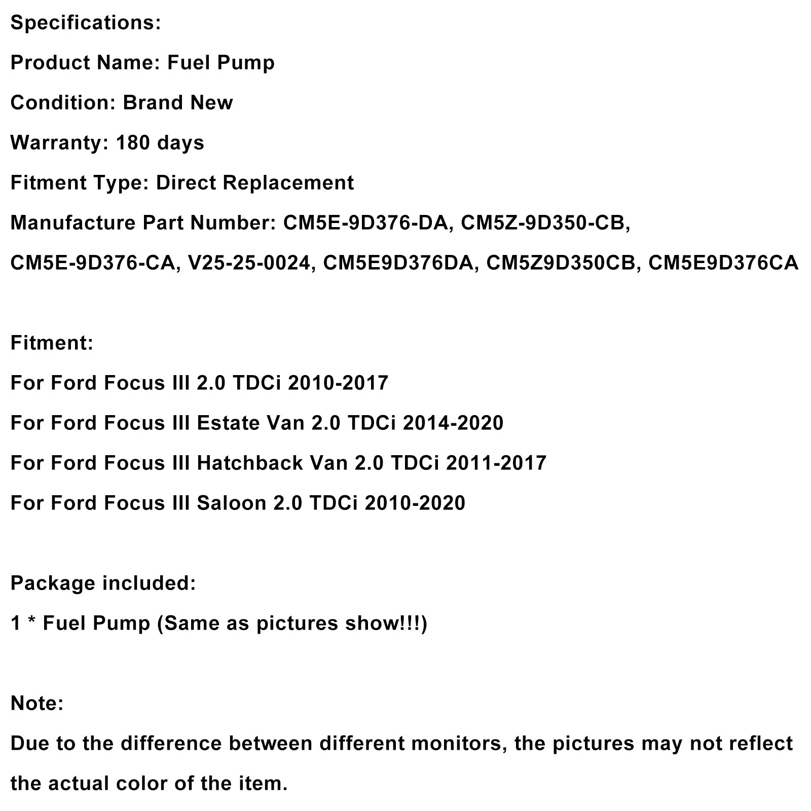 Korkeapainepumppu CM5E-9D376-DA Ford Focus III 2.0 TDCI 2010-2017