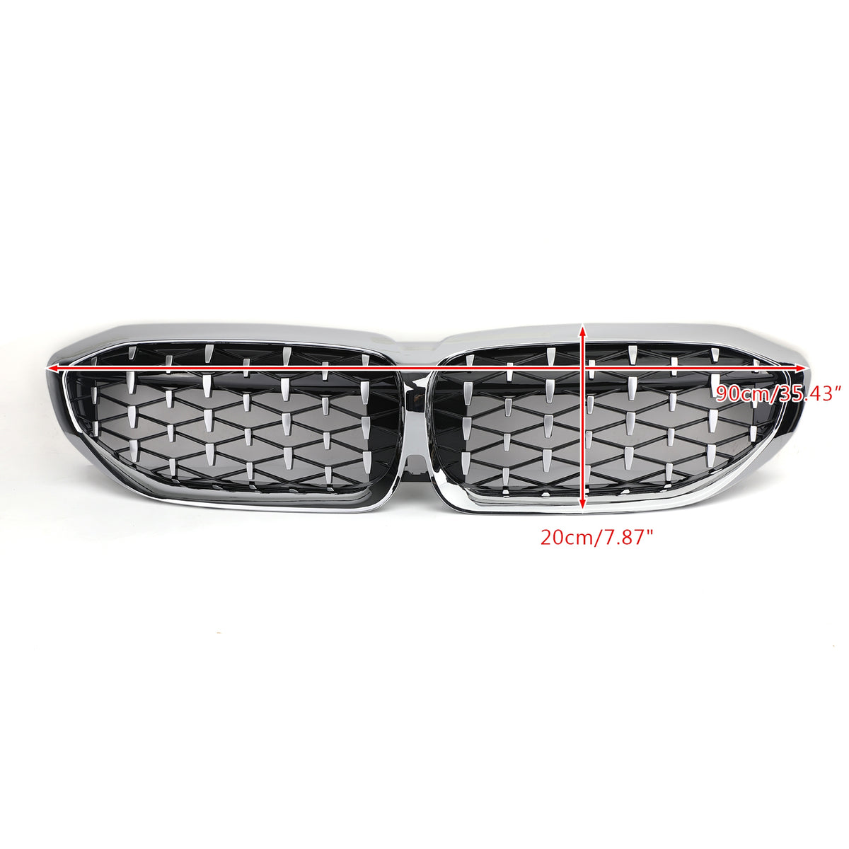 Front Diamond Style Grille de calandre Pour BMW New 3 Series G20 Racing Chrome