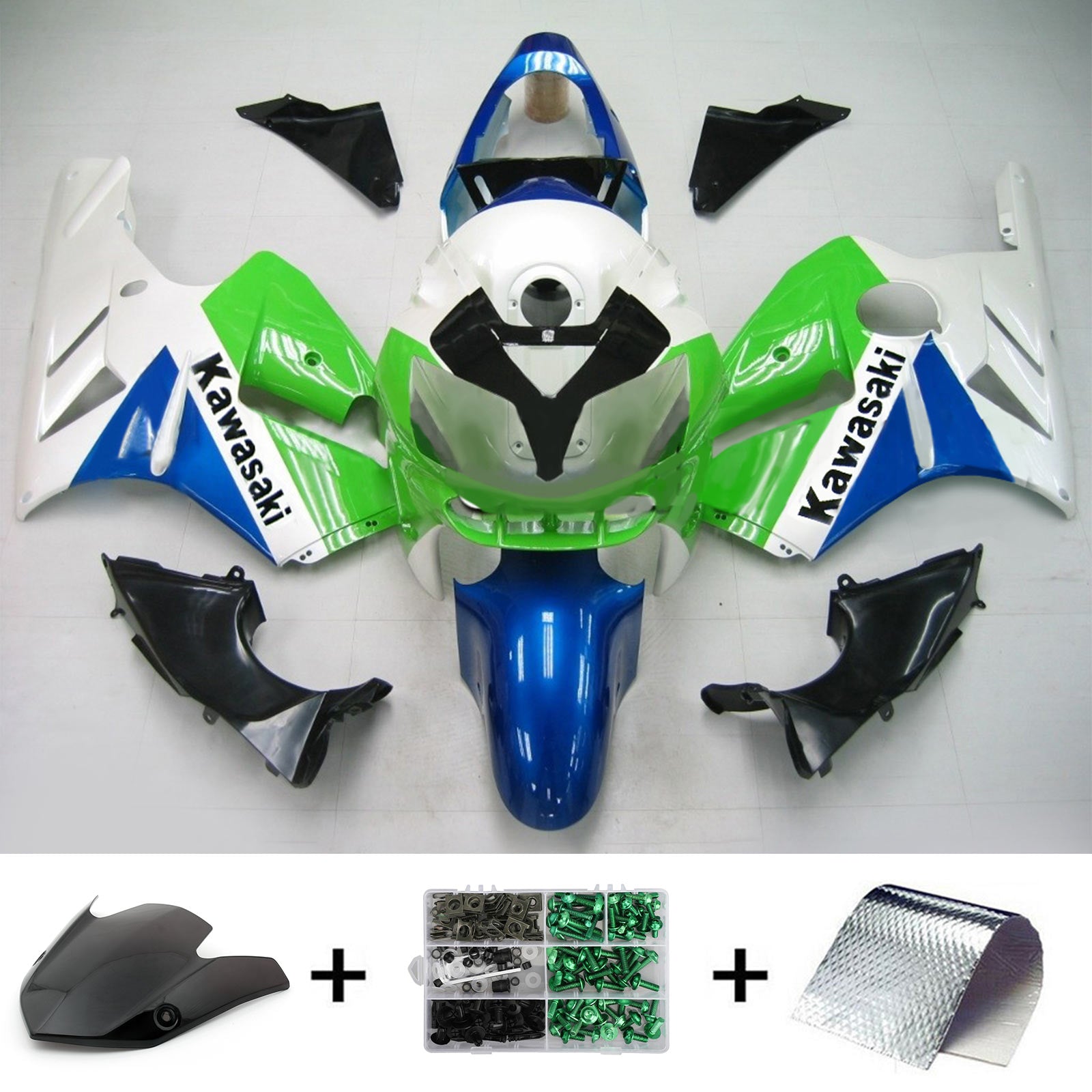 Zestaw owiewki wtryskowej Nadwozie Plastik ABS pasuje do Kawasaki ZX12R 2002-2005