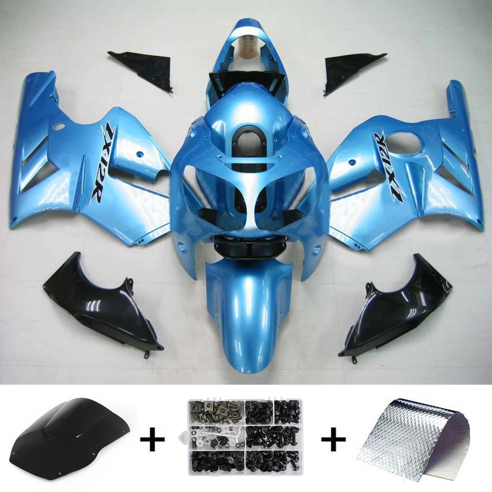 Kit carenatura iniezione plastica ABS per Kawasaki ZX12R 2000-2001 Fit