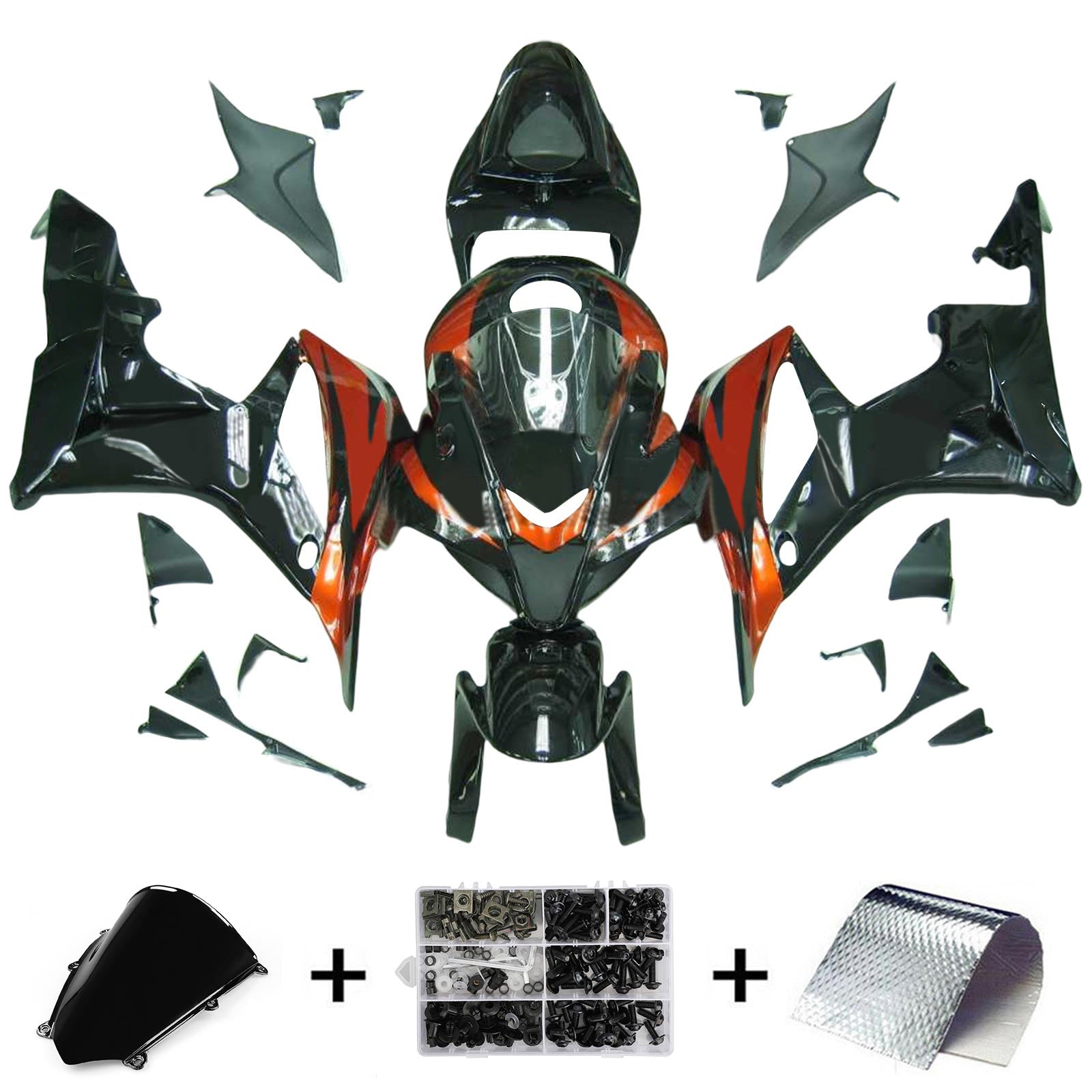 Kit de carenado de inyección, carrocería de plástico ABS para Honda CBR600RR 2007-2008 F5