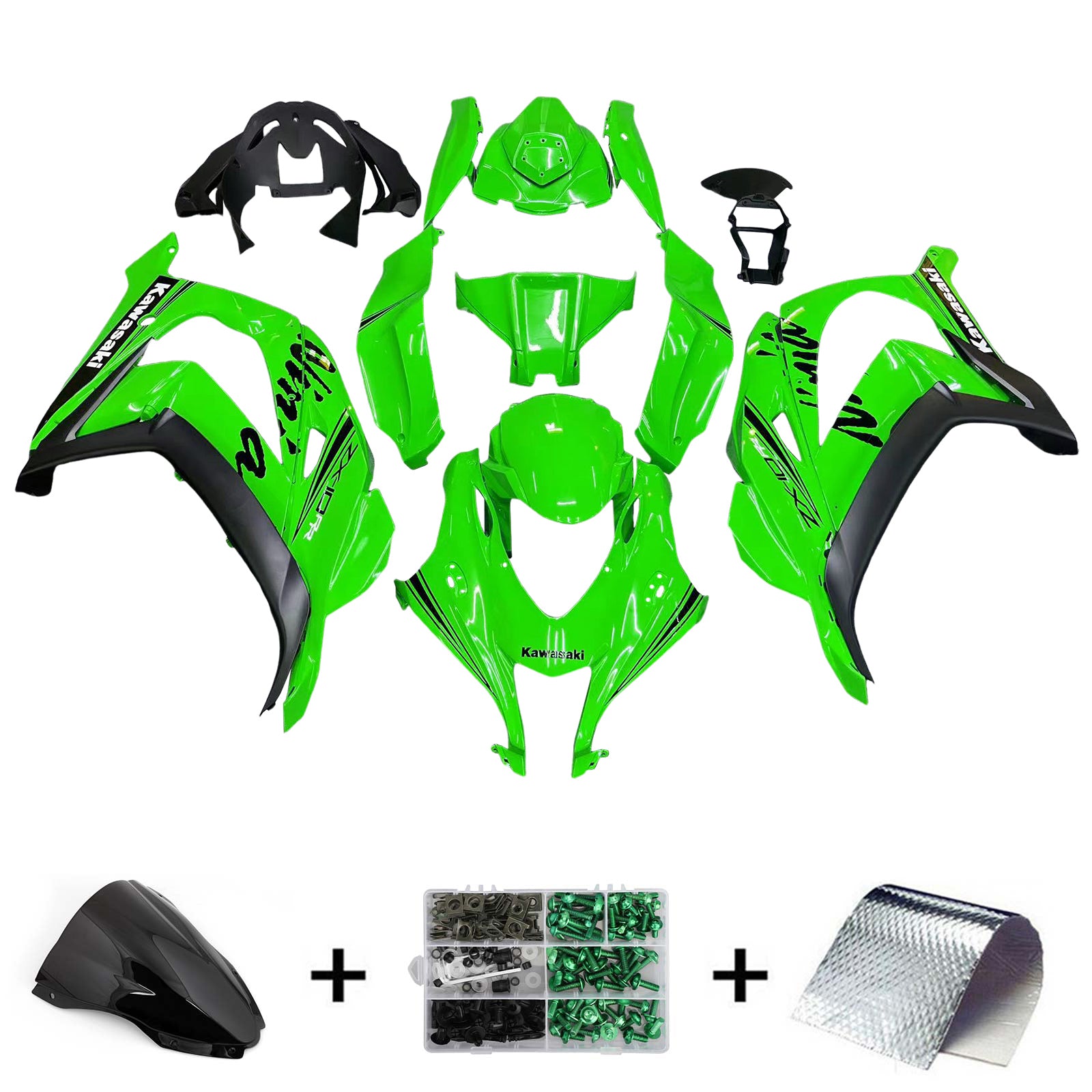 Kit de carénage d'injection en plastique ABS compatible avec Kawasaki ZX10R 2016-2020