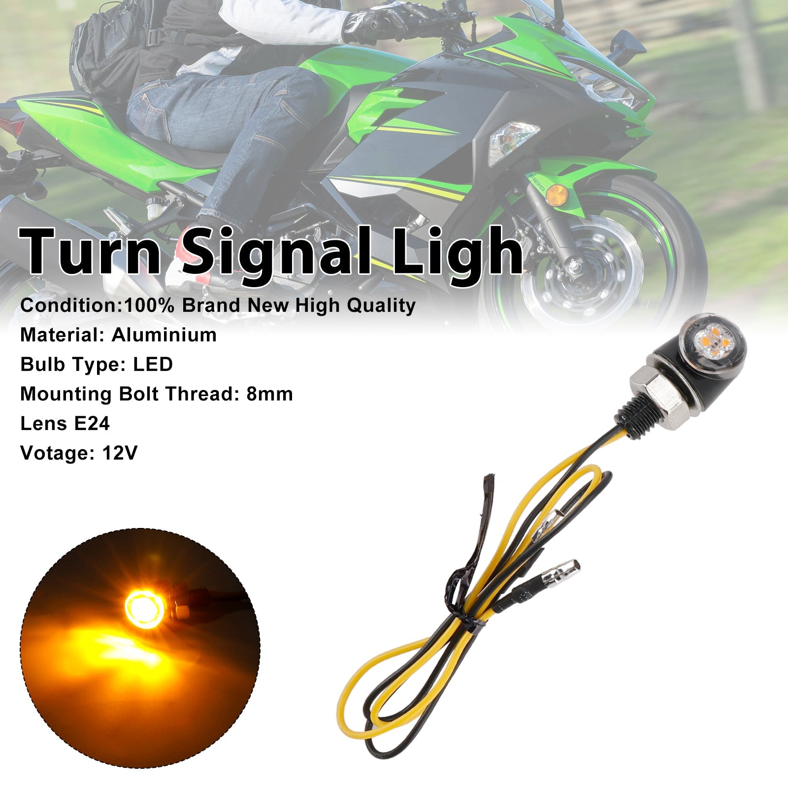 LED migający 12 V 8 mm Universal dla motocykla Hondy