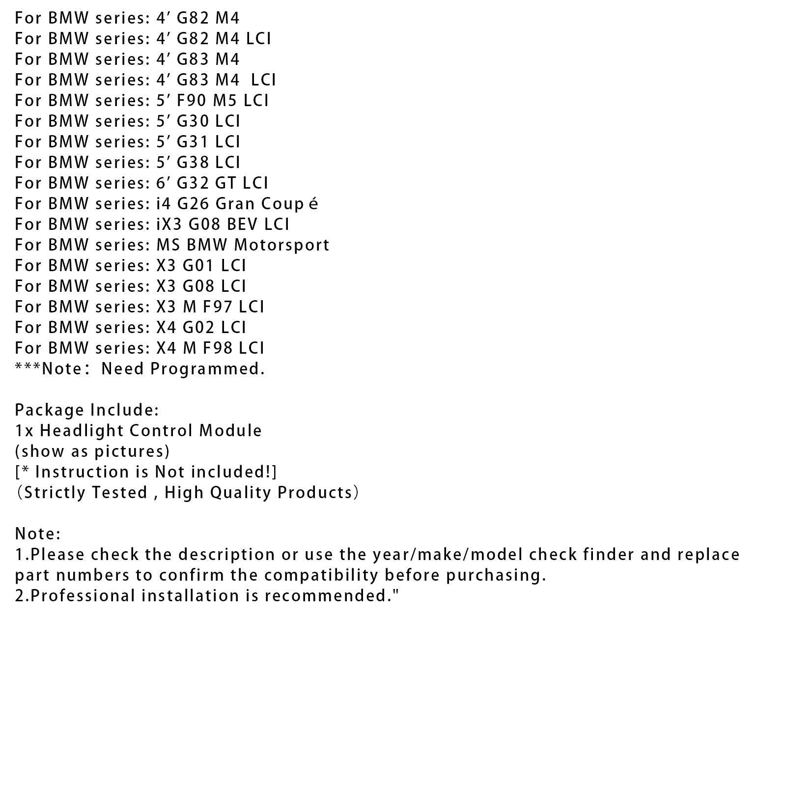 Unité de commande de phare laser LED BMW G30 G31 G38 G32 iX3 X3 X4 G01 9850445