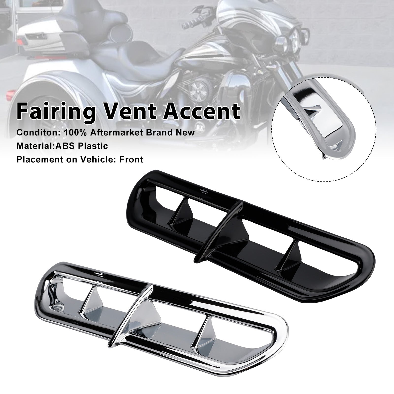 Grille d'aération décorative pour Touring Electra Street Trike Glide Ultra 2014-2022