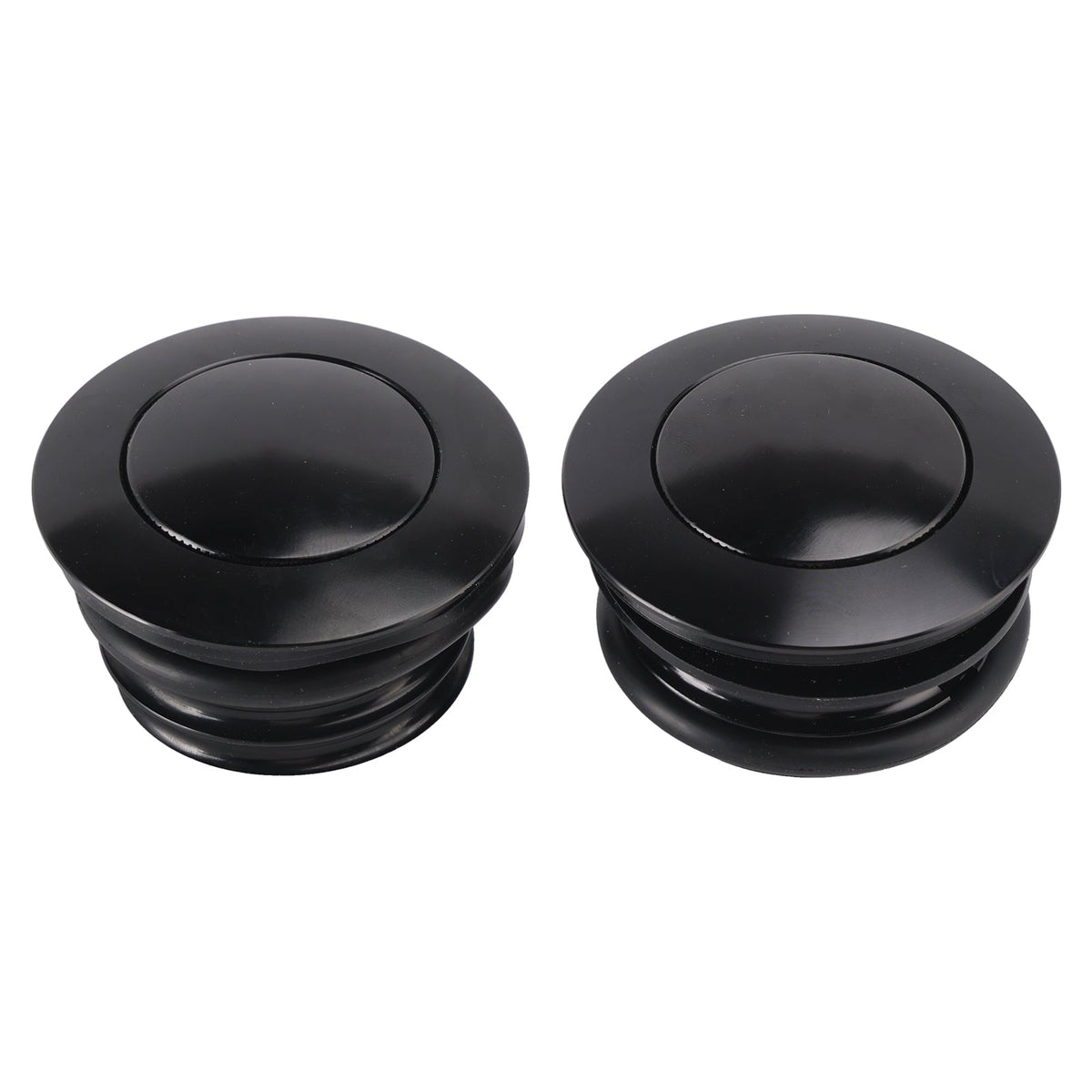 Ensemble de bouchons de réservoir d'essence à ouverture escamotable noirs pour Softail Low Rider Dyna Sport Super Glide