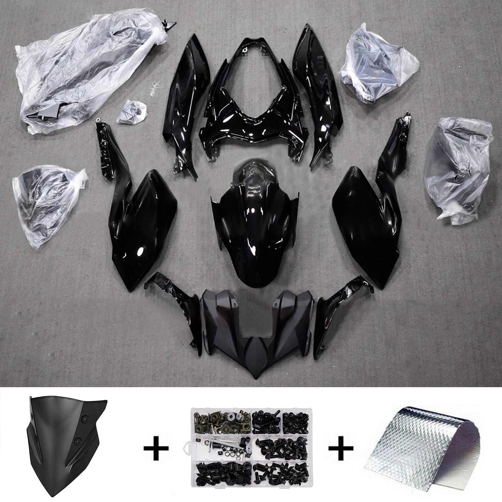 Kit de carénage injecté en plastique ABS compatible avec Kawasaki Z400 2018-2024