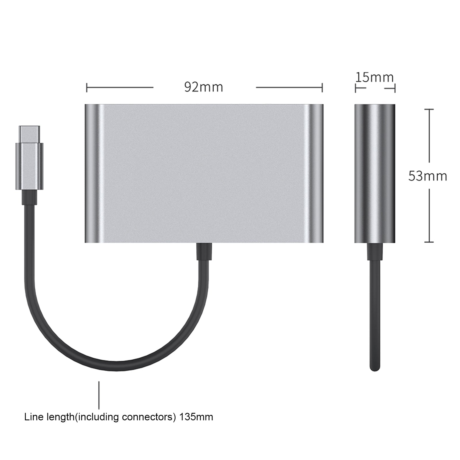 Station d';accueil 4 en 1 TYPE-C vers RJ45 100M HDMI USB3.0 PD Interface pour MacBook