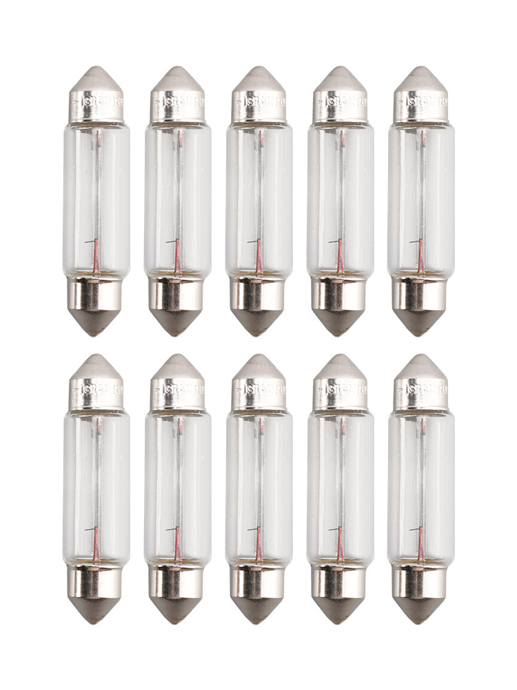 Lot de 10 ampoules tubulaires pour éclairage de voiture C10W SV8.5-8 43 mm 6429 24 V 10 W pour OSRAM