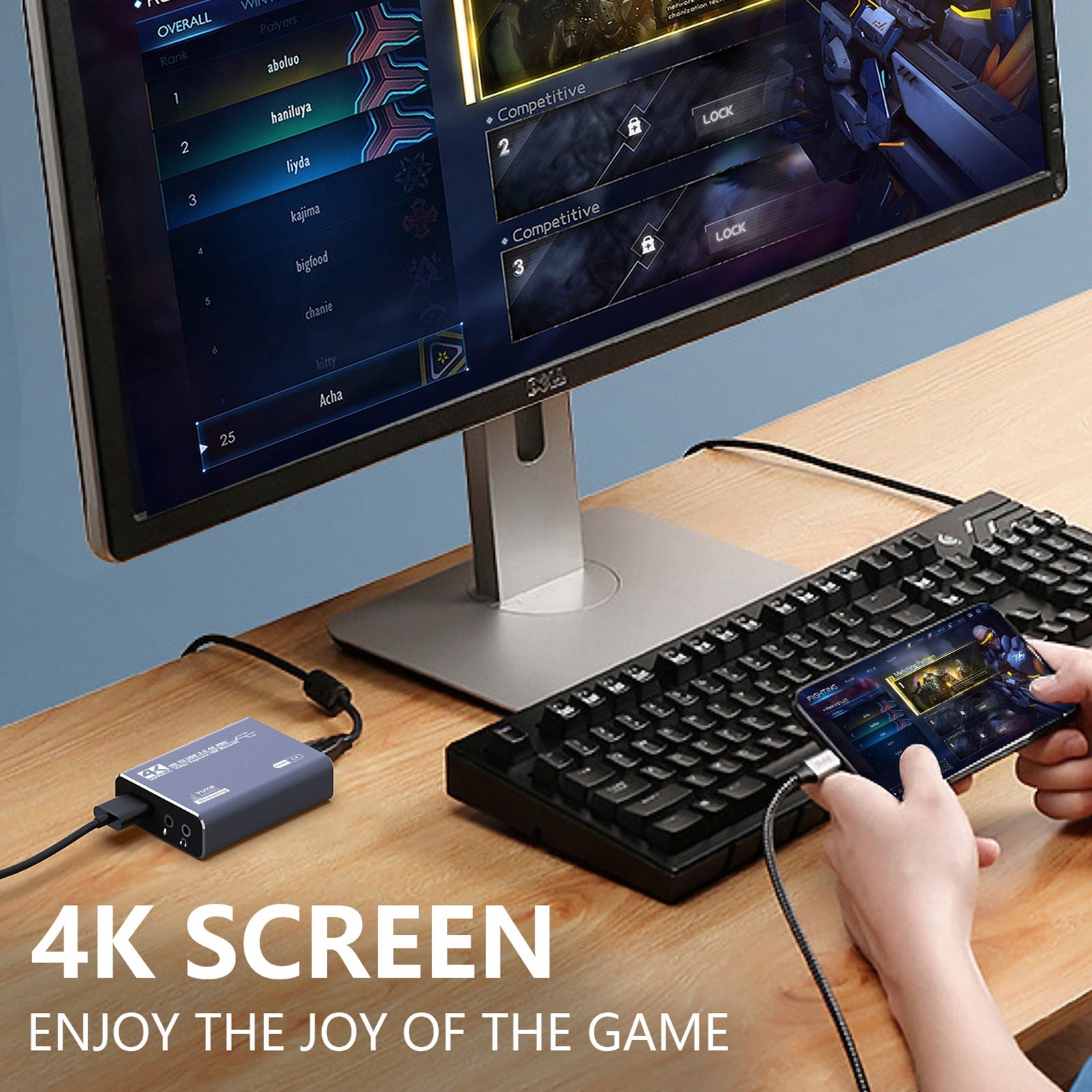 Carte d'acquisition HDMI Vidéo 4K Enregistrement en direct sur décodeur Acquisition audio