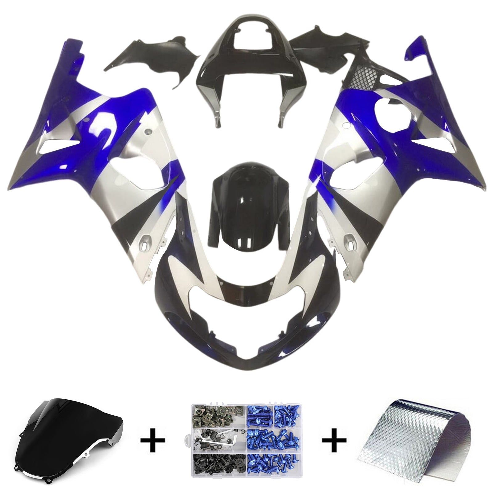 Amotopart Suzuki GSXR1000 2000-2002 K1 K2 Kit carenatura carrozzeria in plastica ABS