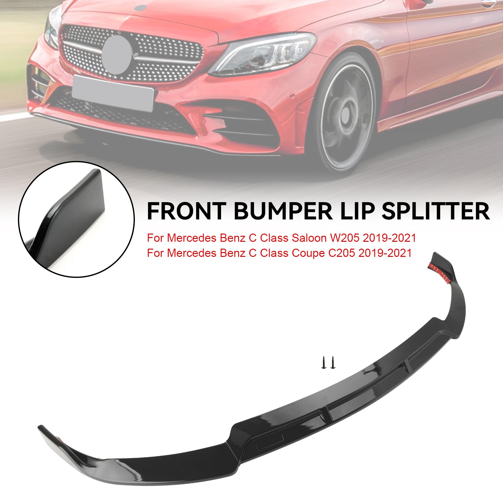 Labio divisor delantero para Mercedes Benz Clase C W205 C205 2019-2021 Estilo Brabus