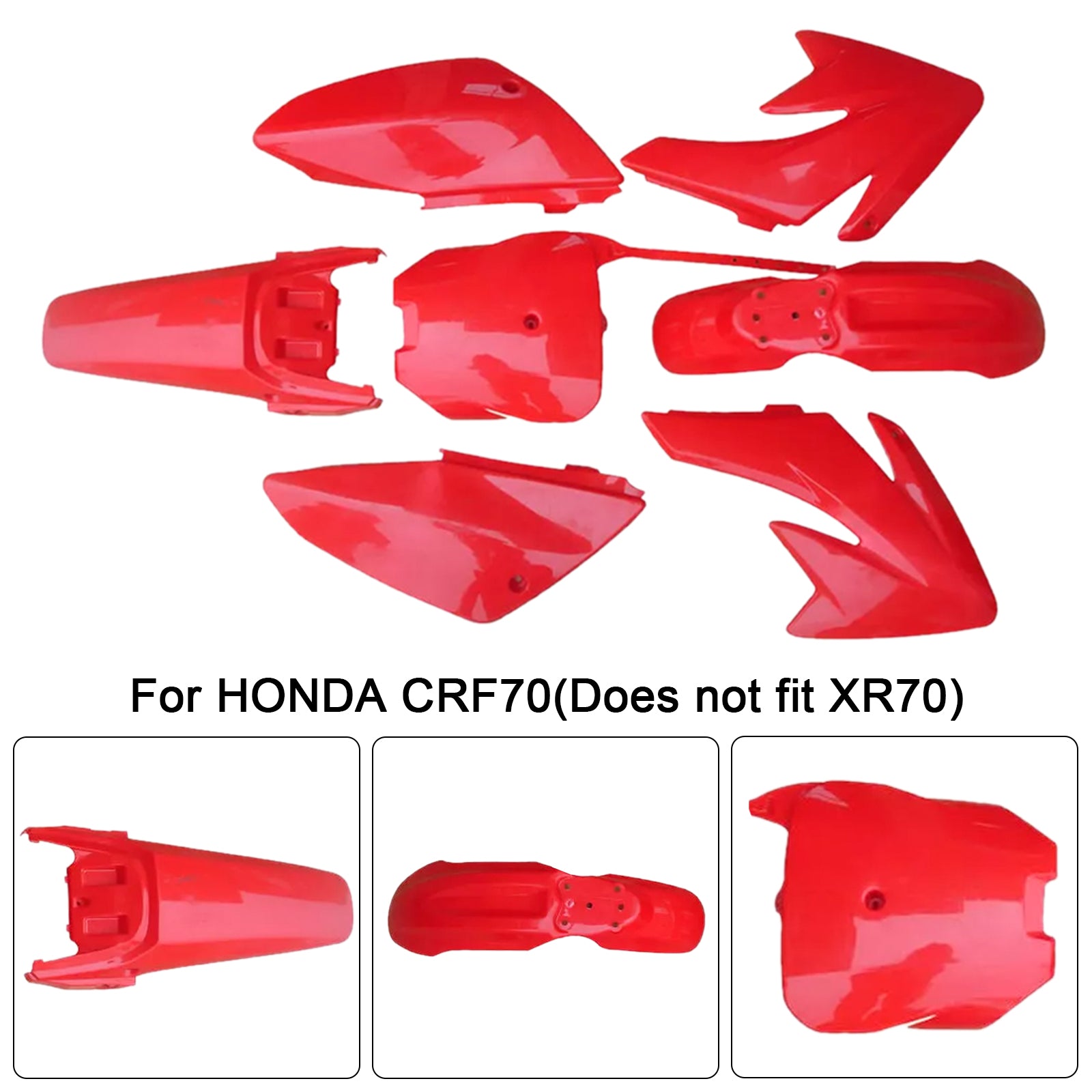 Kit carrosserie plastique et carénage garde-boue pour moto tout-terrain HONDA CRF70