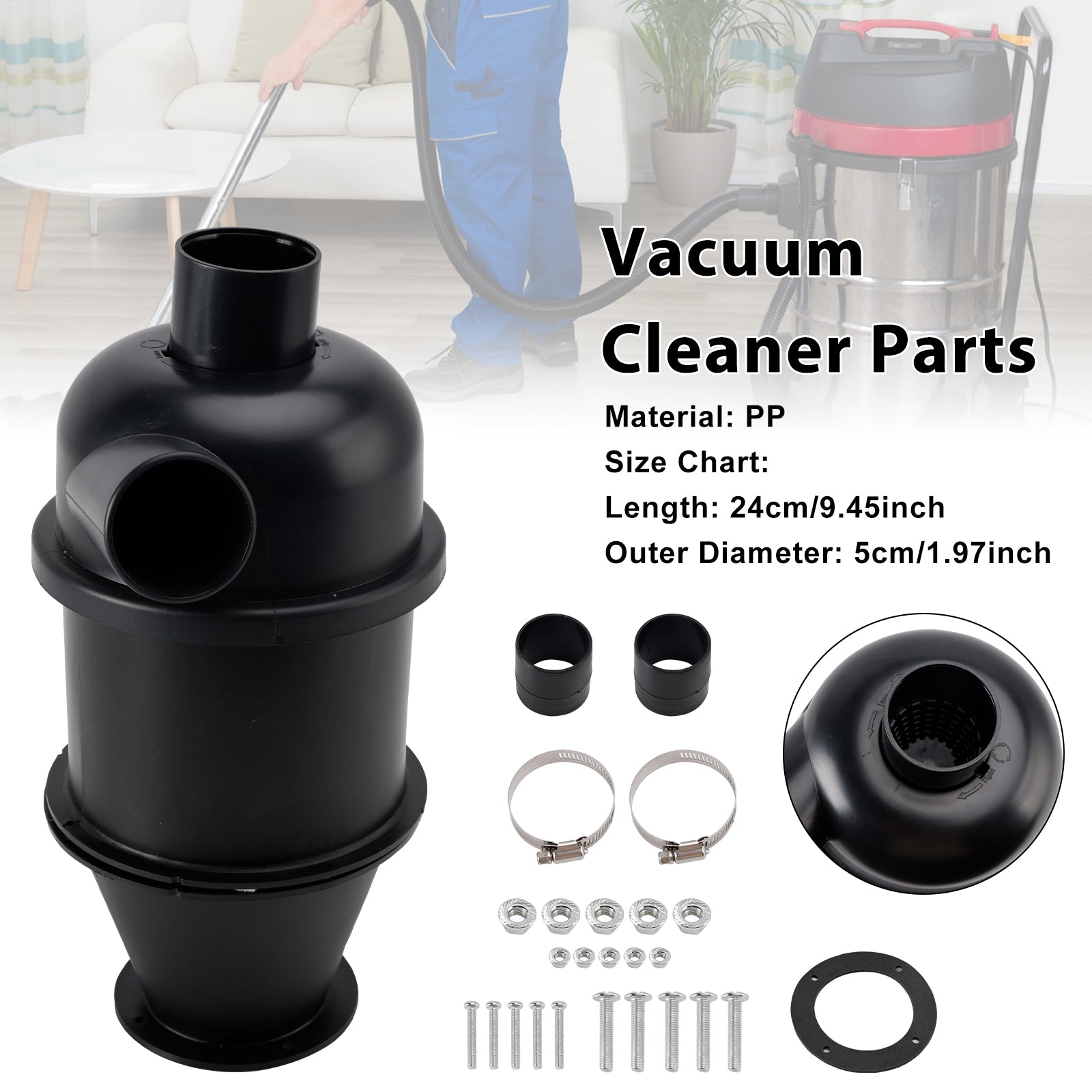 Colector de polvo de filtro ciclónico, separador de polvo robusto para carpintería y arena