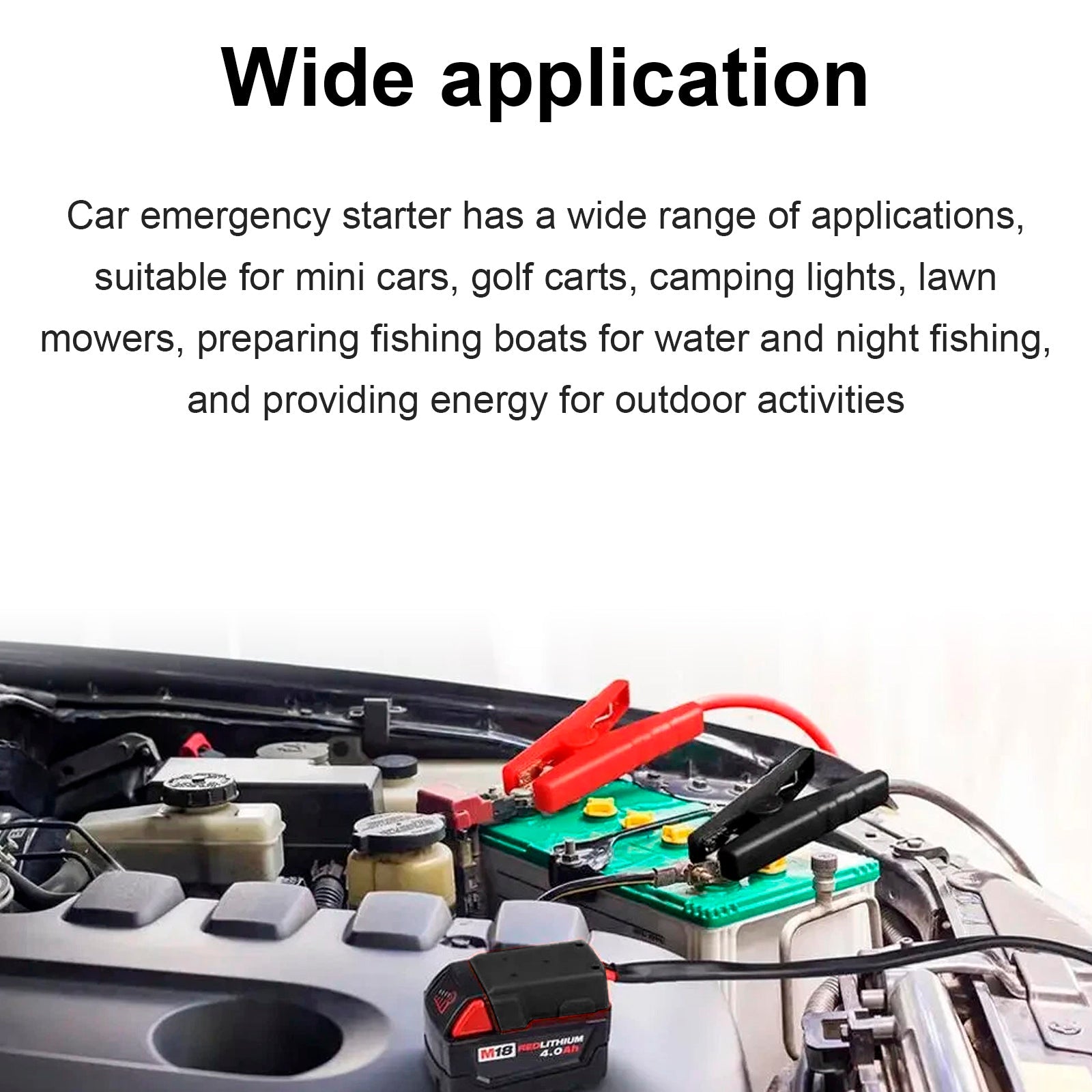 Kit d'allumage de batterie de voiture, kit d'alimentation de secours automobile, câble 12AWG