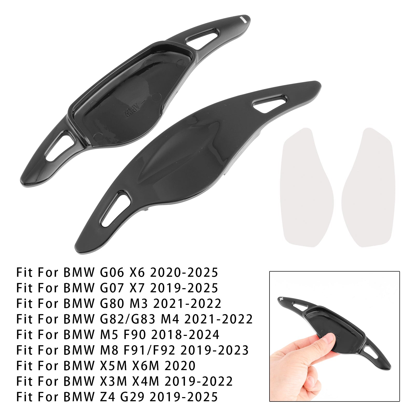Extensions de palettes de changement de vitesse au volant pour BMW G20, G21, G30, G31, F40, F22, noir