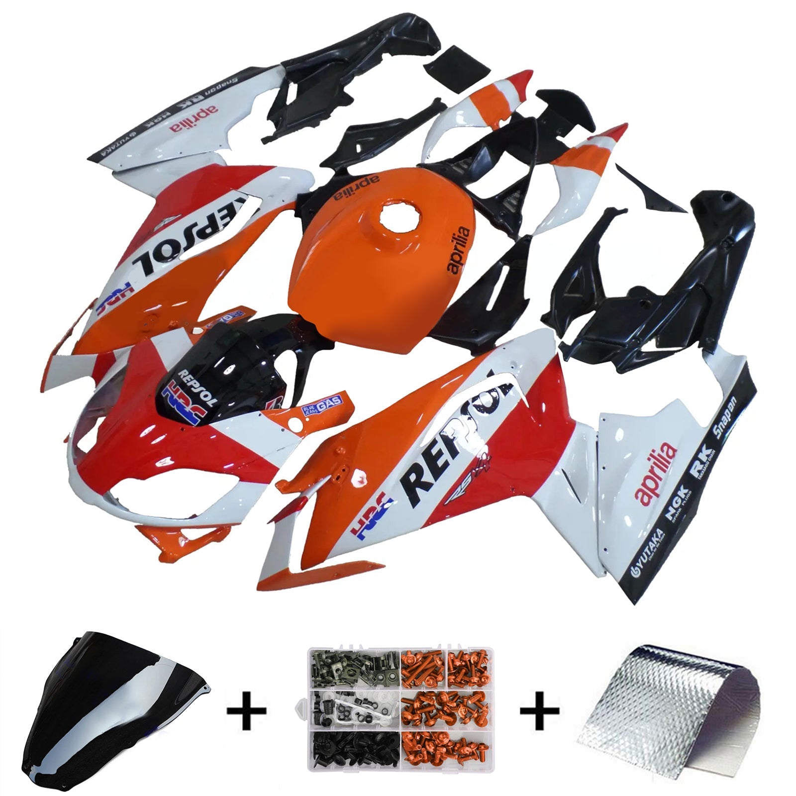 Amotopart Aprilia RS125 2006-2011 Kit carenatura carrozzeria in plastica ABS