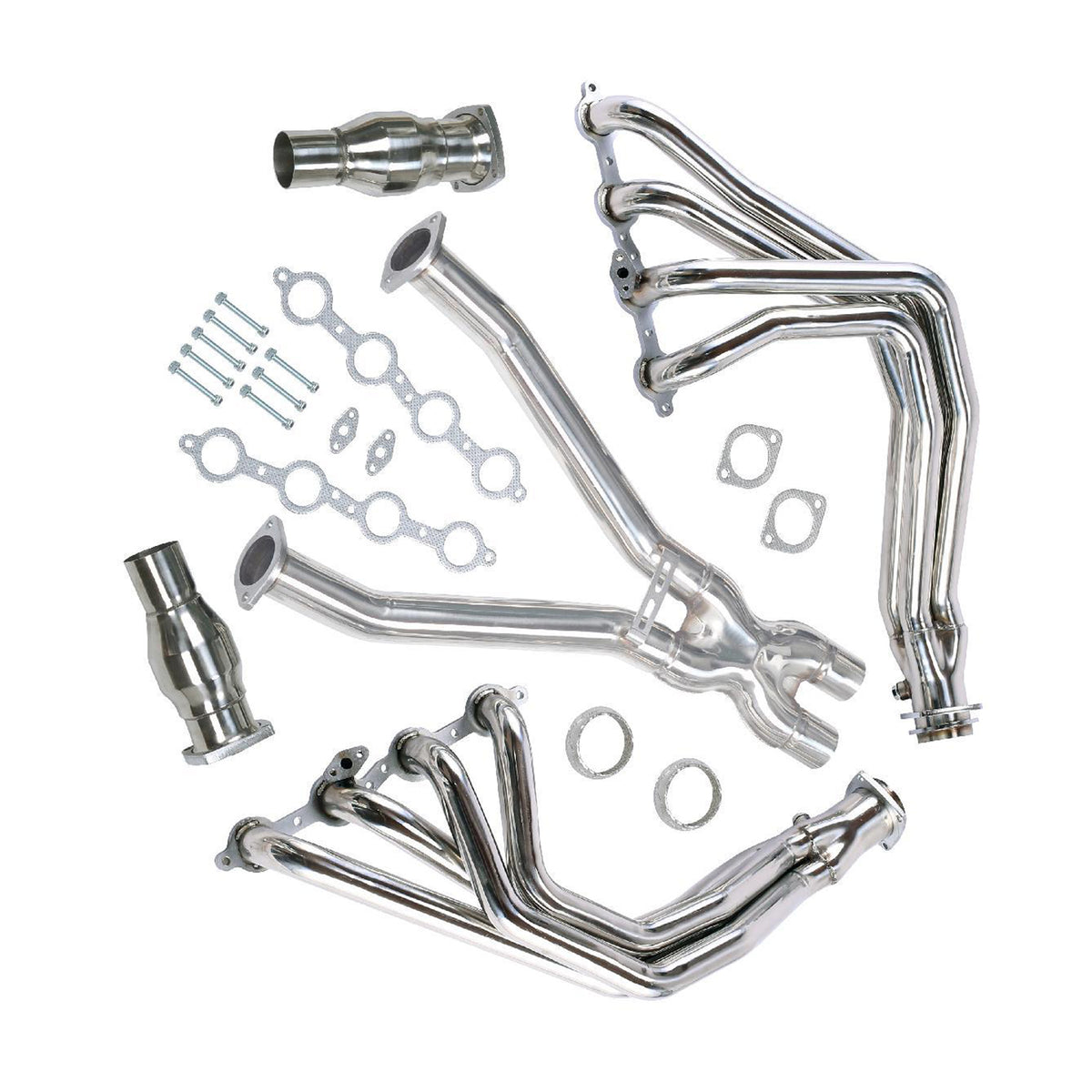 Stainless Exhaust Manifold Headers & X Pipe Pour Chevy Corvette 97-04 C5 LS1 LS6