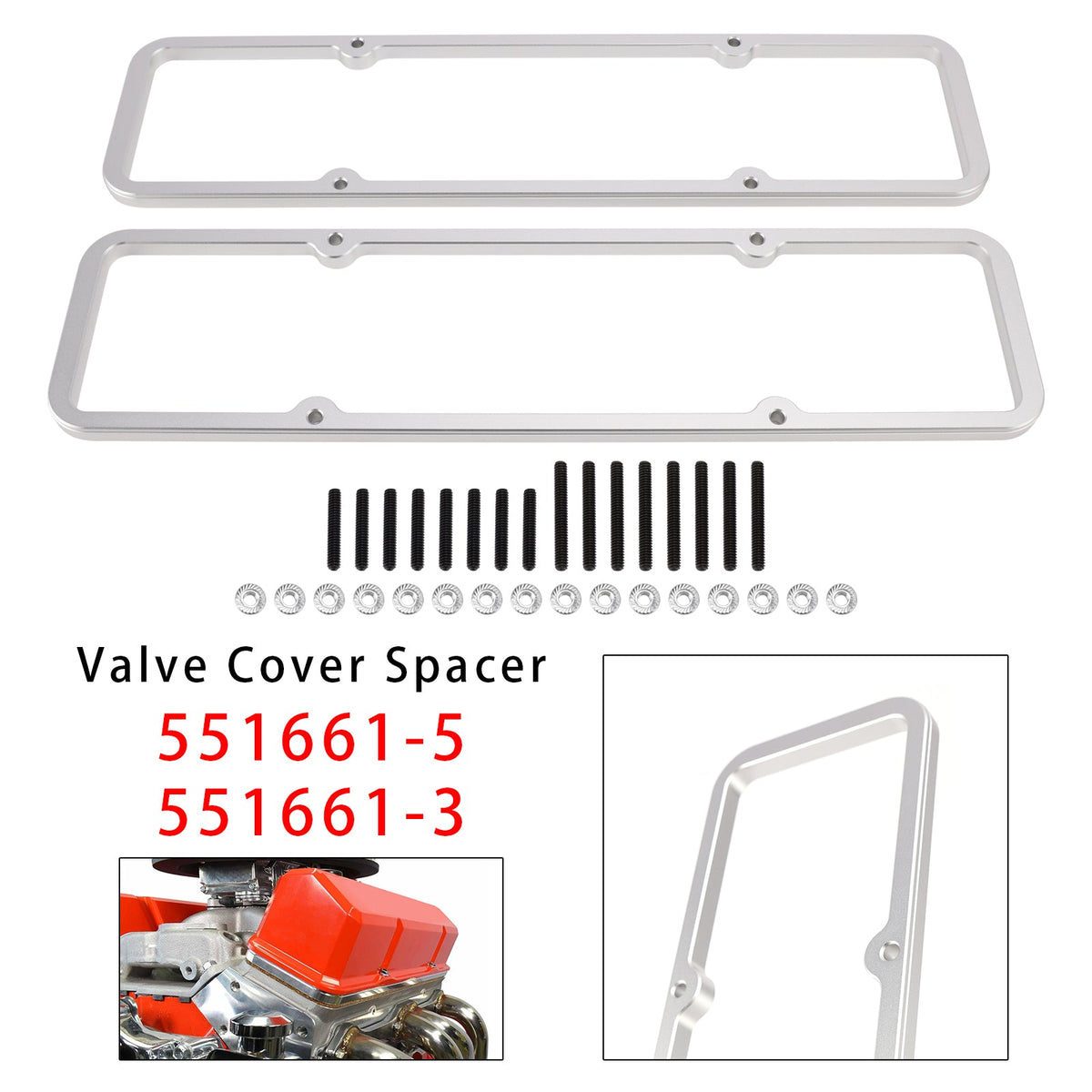 Entretoise de couvercle de soupapes Small Block 1/2"" 3/8"" 500 Riser 350 pour rouleau de montage sur arbre