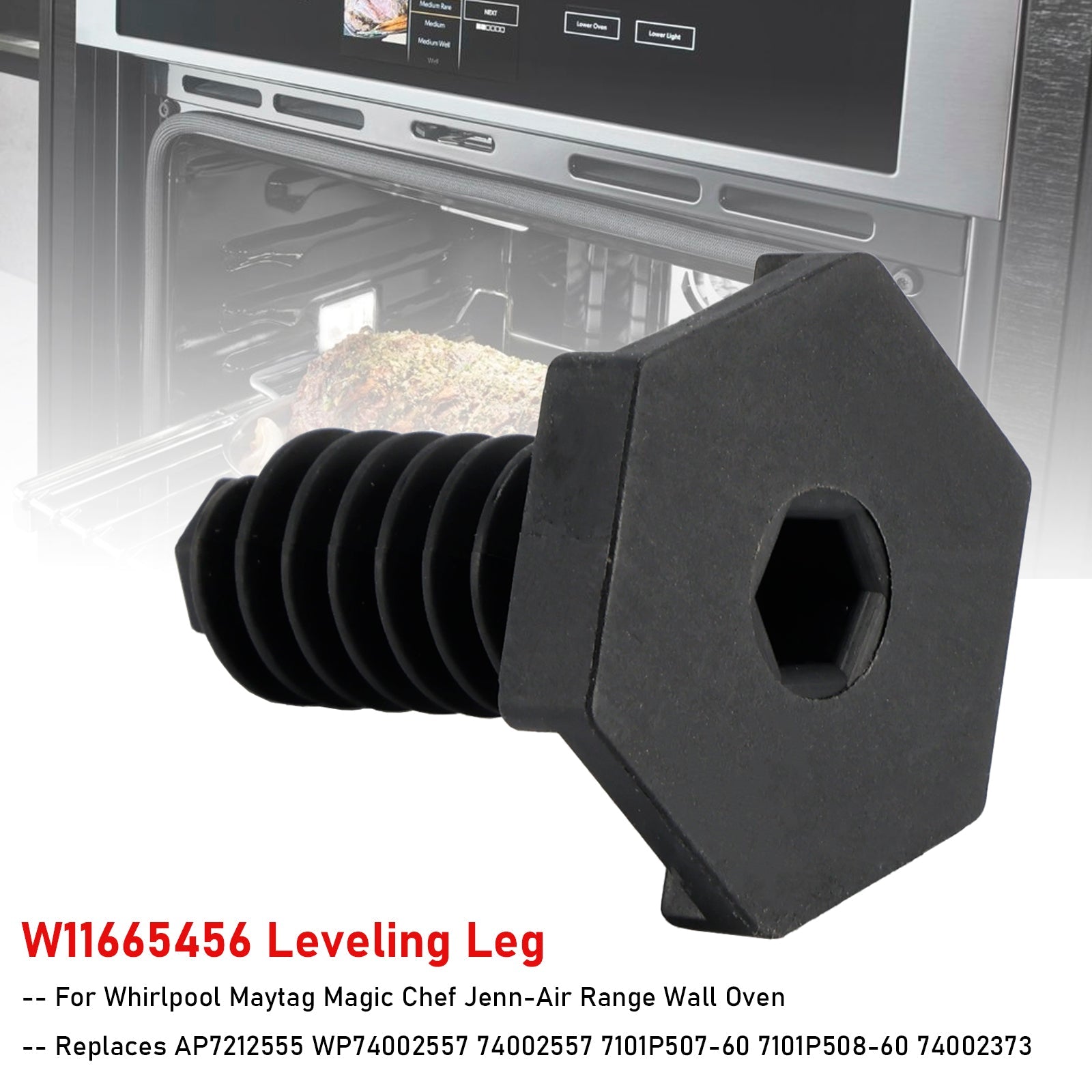 Pied de nivellement W11665456 pour four mural Maytag Magic Chef Jenn-Air