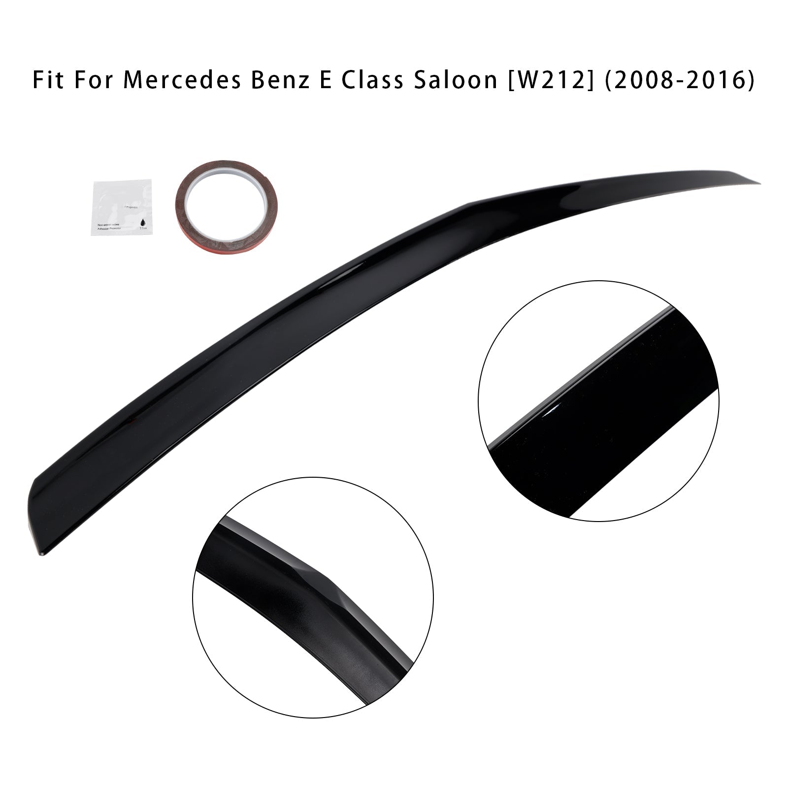 Spoiler posteriore nero lucido per Mercedes-Benz Classe E W212 2008-2016