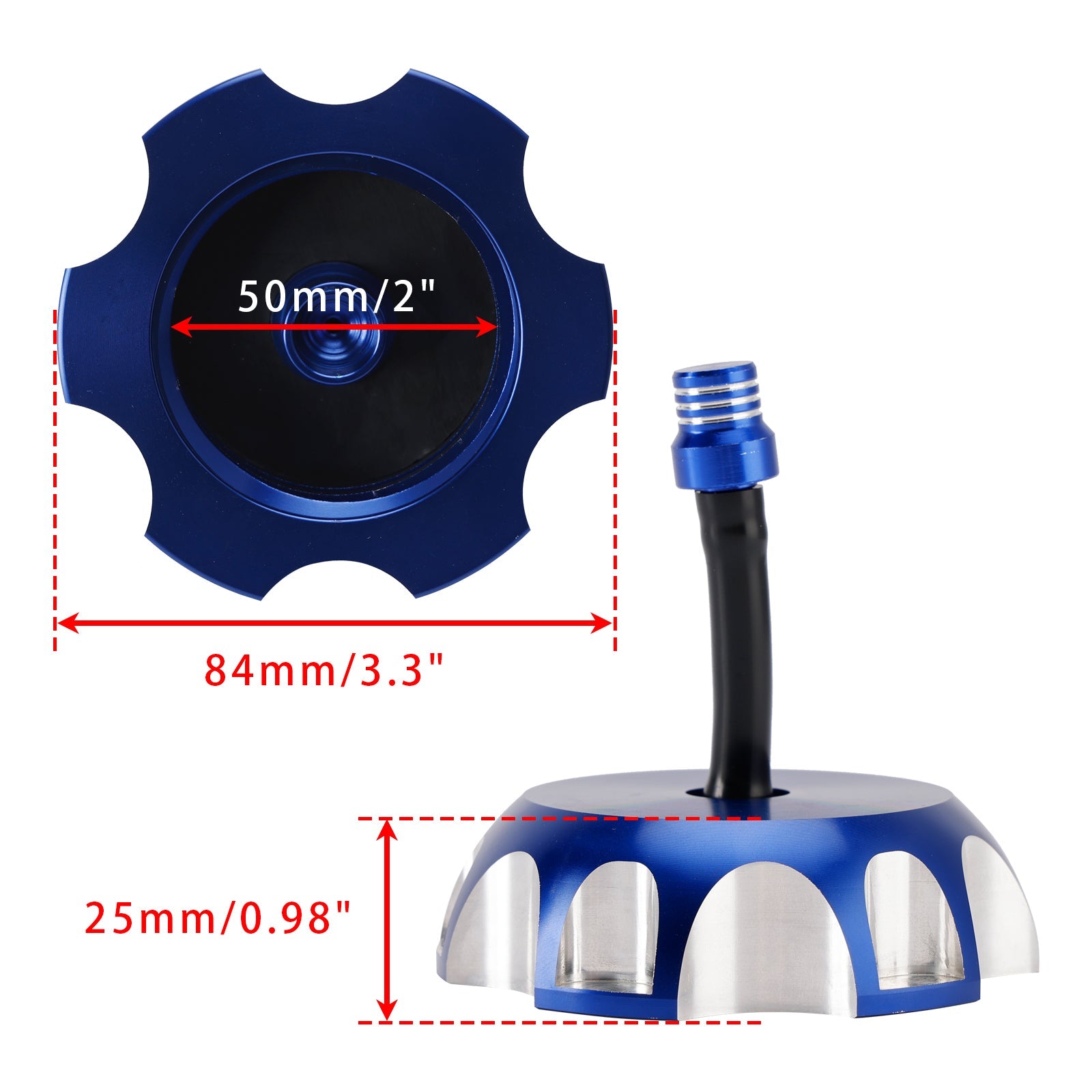 Bouchon de réservoir d'essence en aluminium avec évent pour Honda CR85R CR125R CR250R CRF230F 2000-2017