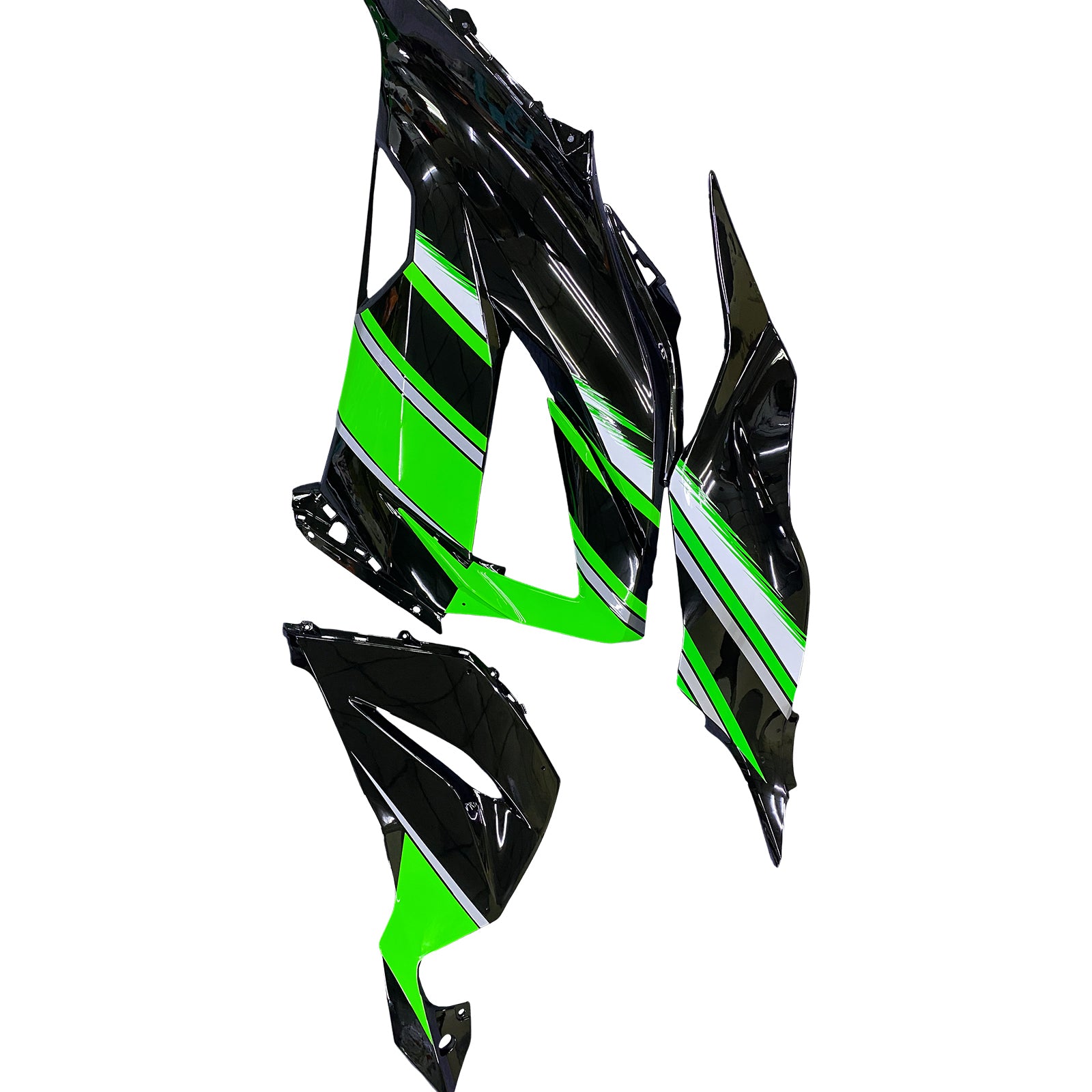 Kit de carénage en plastique moulé par injection vert avec kit de vis pour Kawasaki ZX-6R 2013-2018