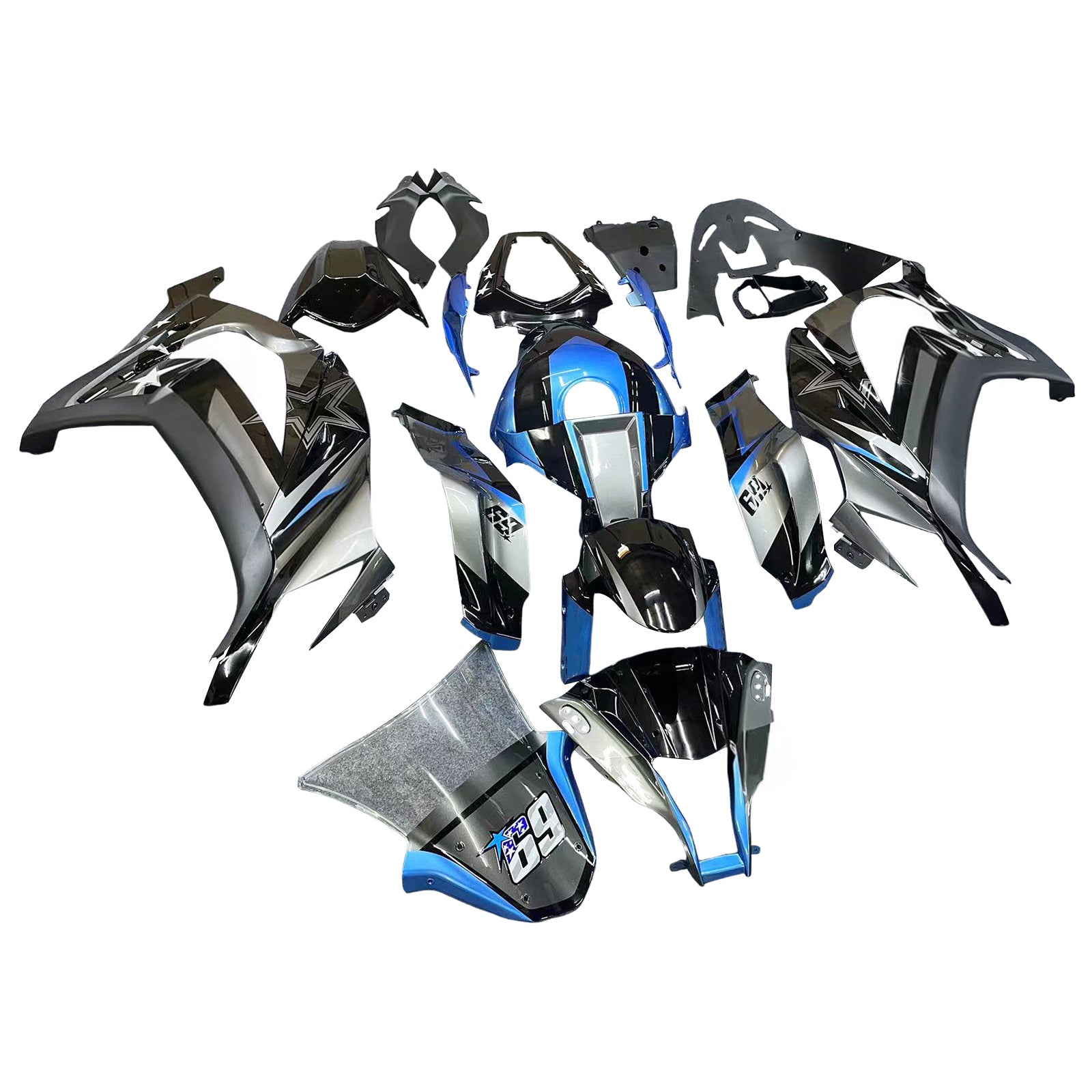 Kit de carénage injecté en plastique ABS pour Kawasaki ZX10R 2011-2015