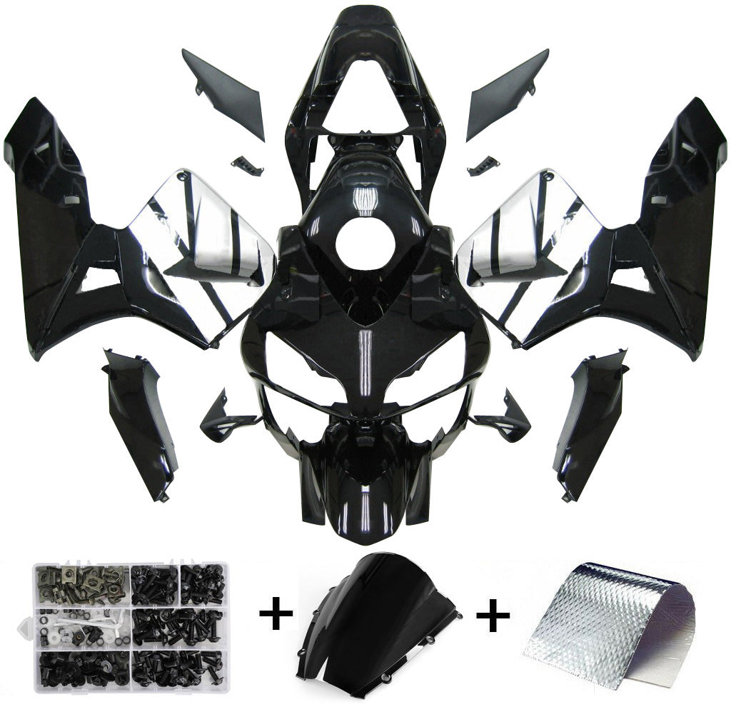 Kit de carénage en plastique ABS pour Honda CBR600RR 2003-2004 gris et blanc
