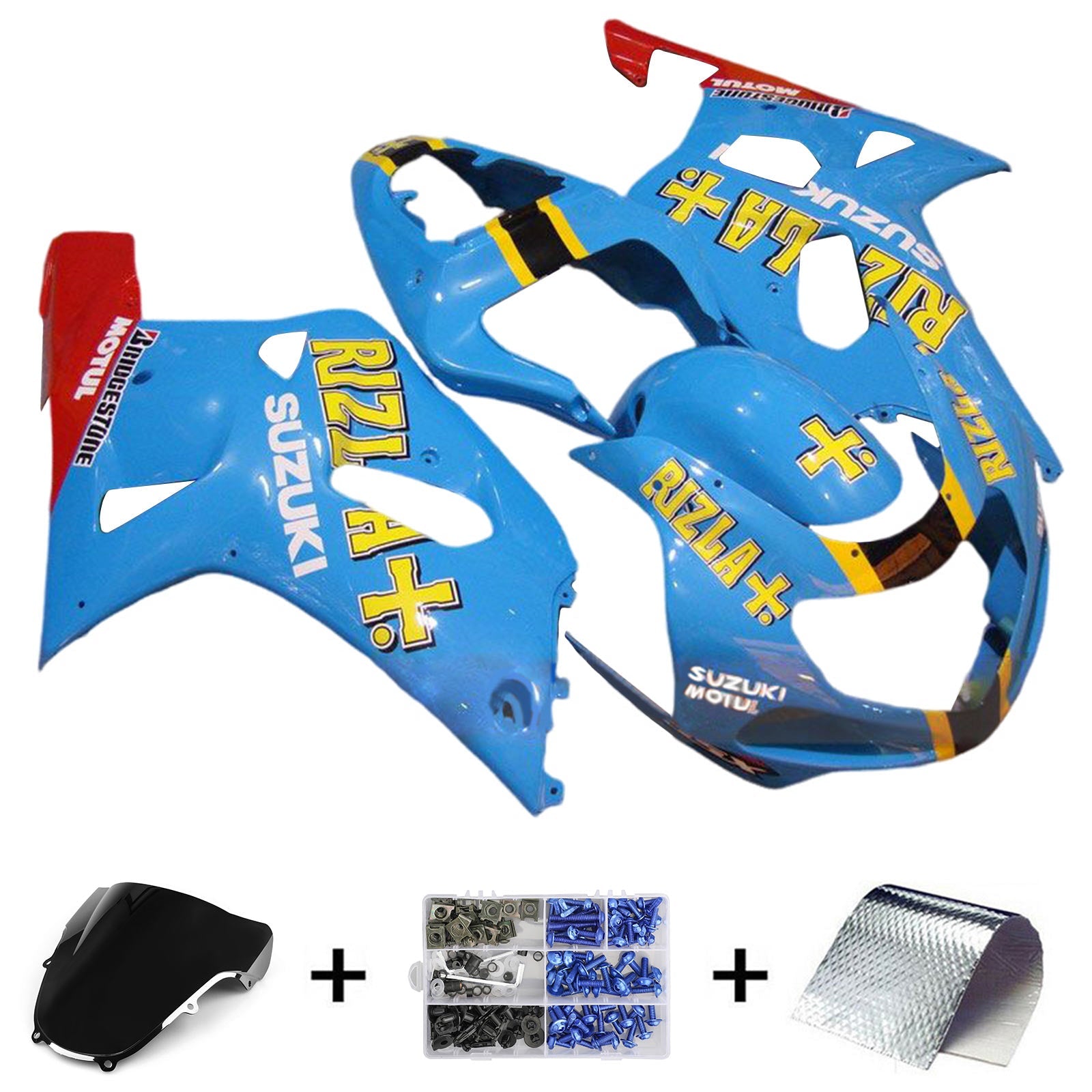 Amotopart Suzuki GSXR1000 2000-2002 K1 K2 Kit carenatura carrozzeria in plastica ABS