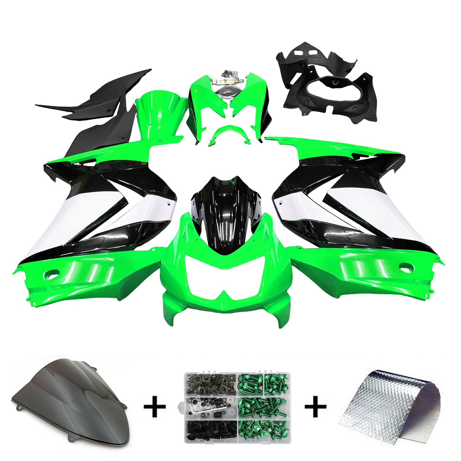 Kit de carénage injecté en plastique ABS pour Kawasaki EX250 Ninja250R 2008-2012