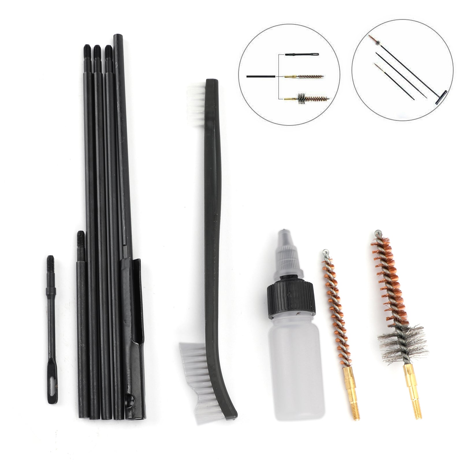 Kit de limpieza de pistola para limpiador de cepillo de nailon para rifle calibre 5,56mm .223 .22