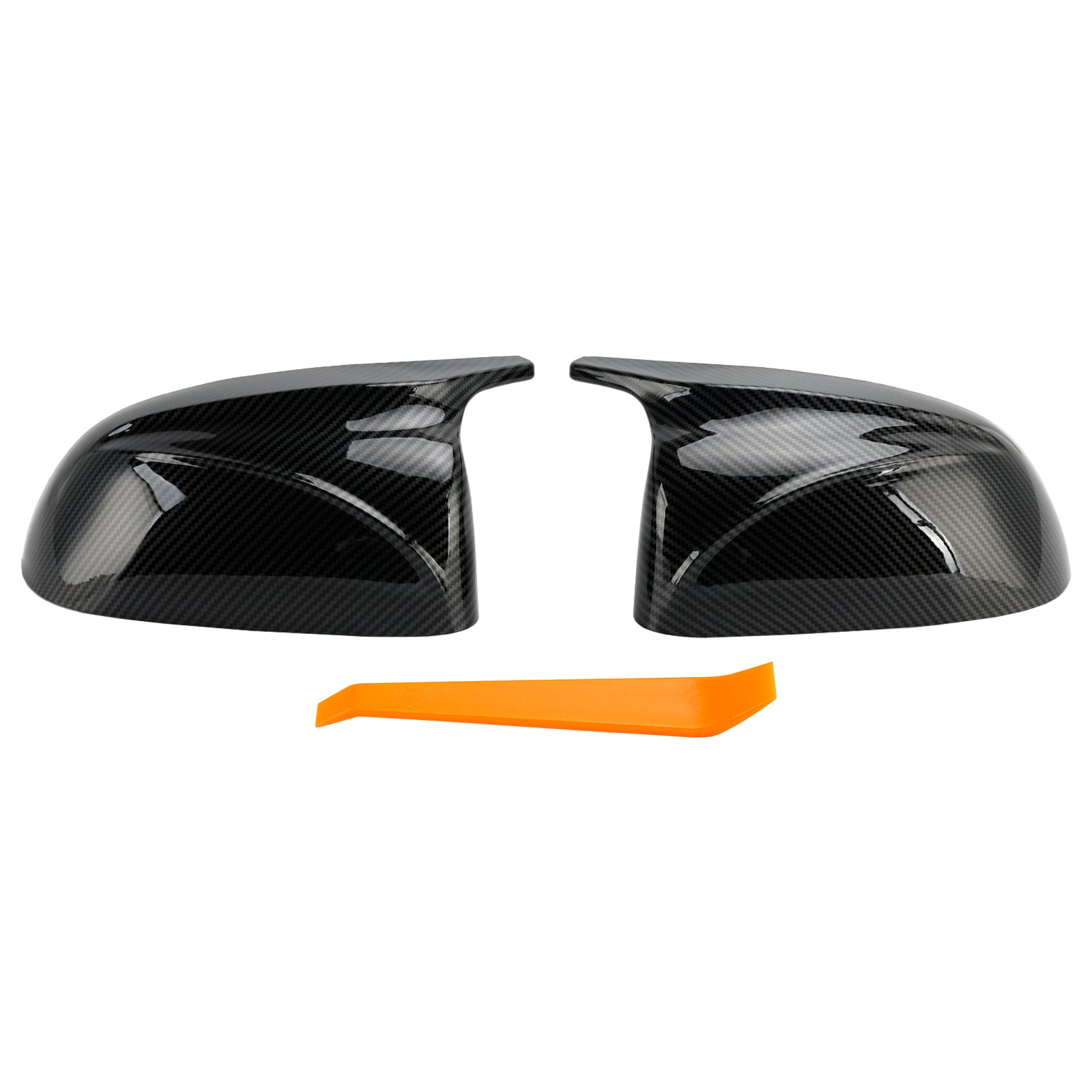 Coques de rétroviseurs extérieurs (2 pièces) à motif fibre de carbone brillant pour BMW X3/X4/IX3 (2018-2022)